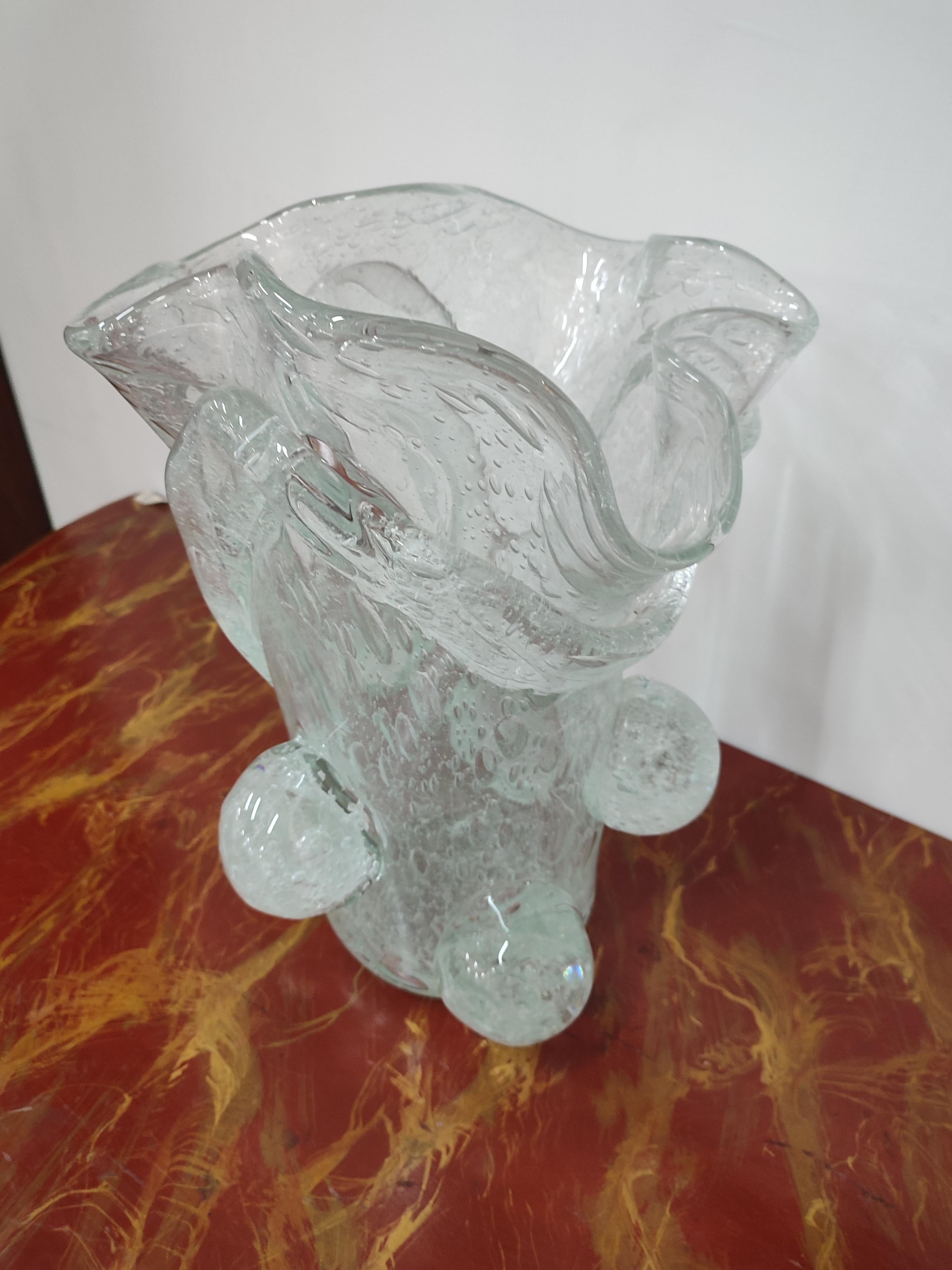 Modern Pulegoso glass vase  For Sale