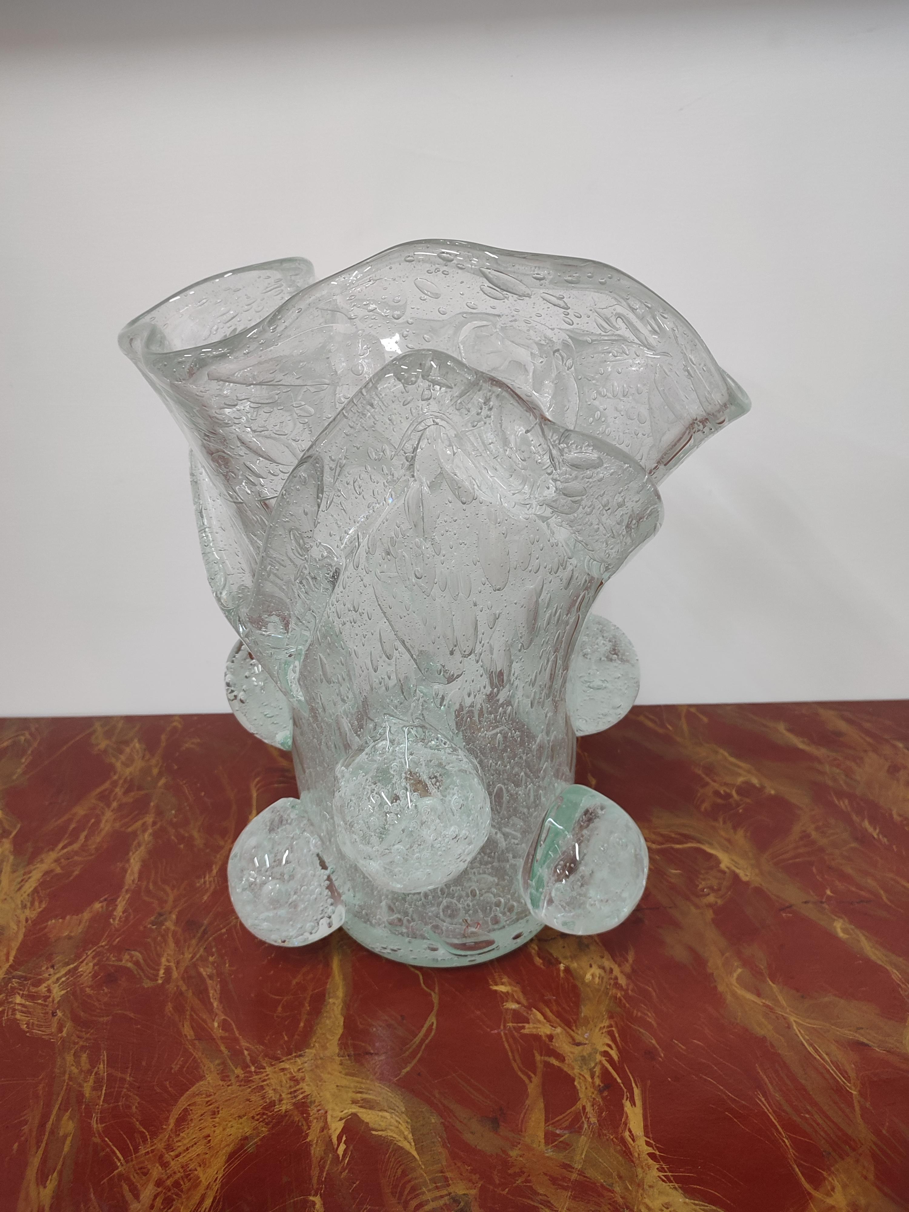 Pulegoso glass vase  In Excellent Condition For Sale In Borgo Veneto, IT