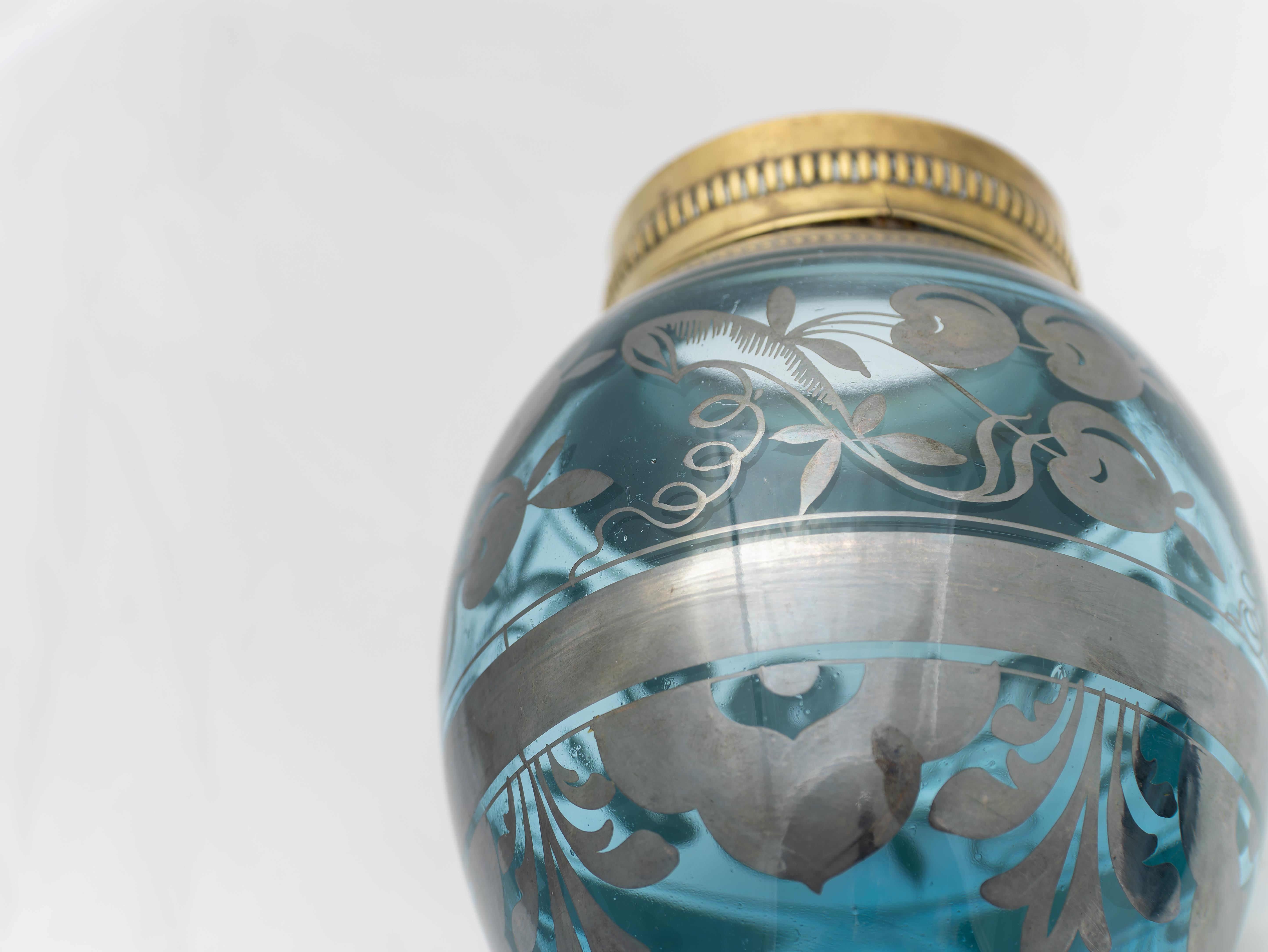 Vaso in vetro rilegato argento per ciliegie / sciroppate, Anni '20 in vendita 5