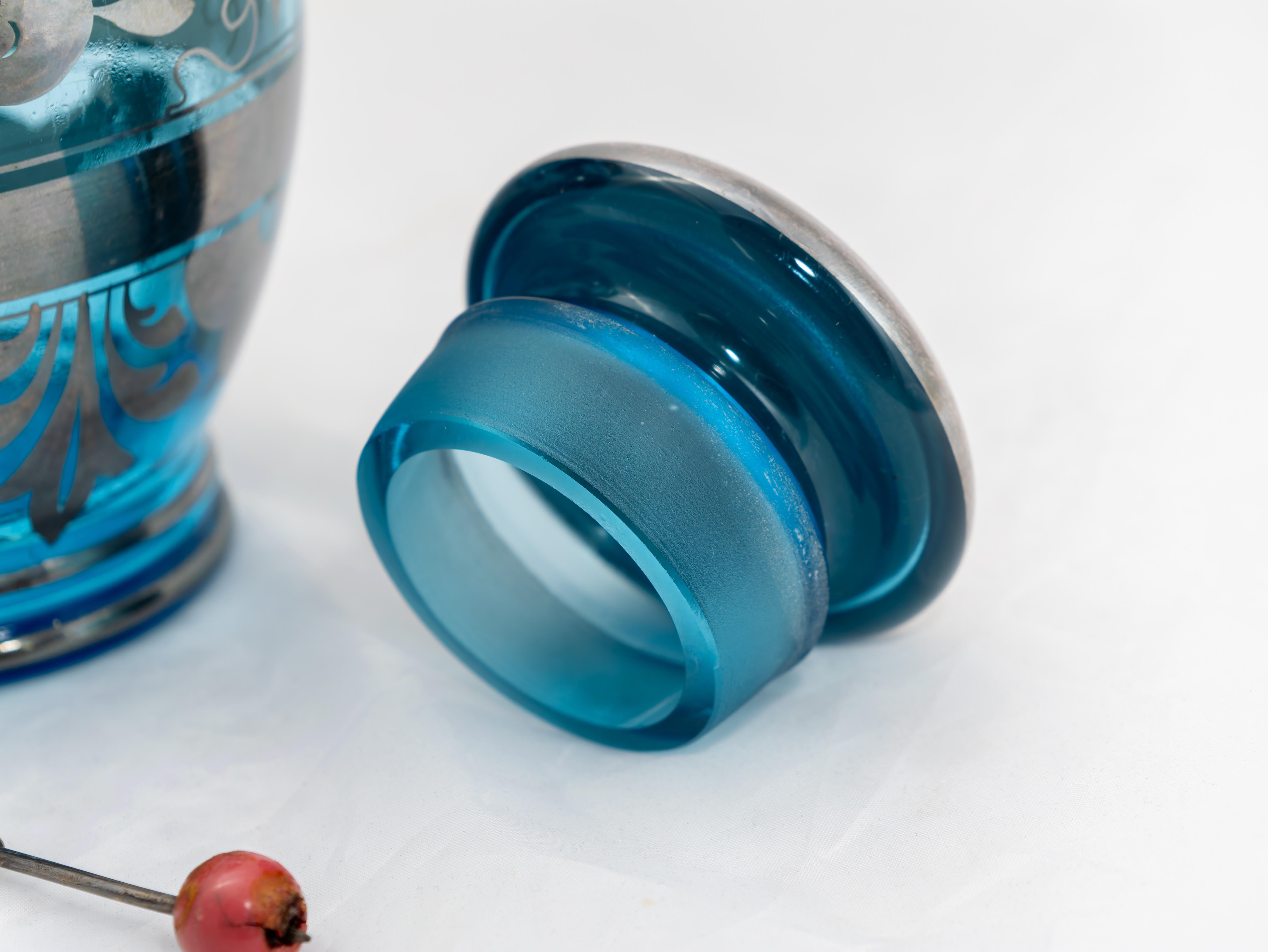 Vaso in vetro rilegato argento per ciliegie / sciroppate, Anni '20 in vendita 1