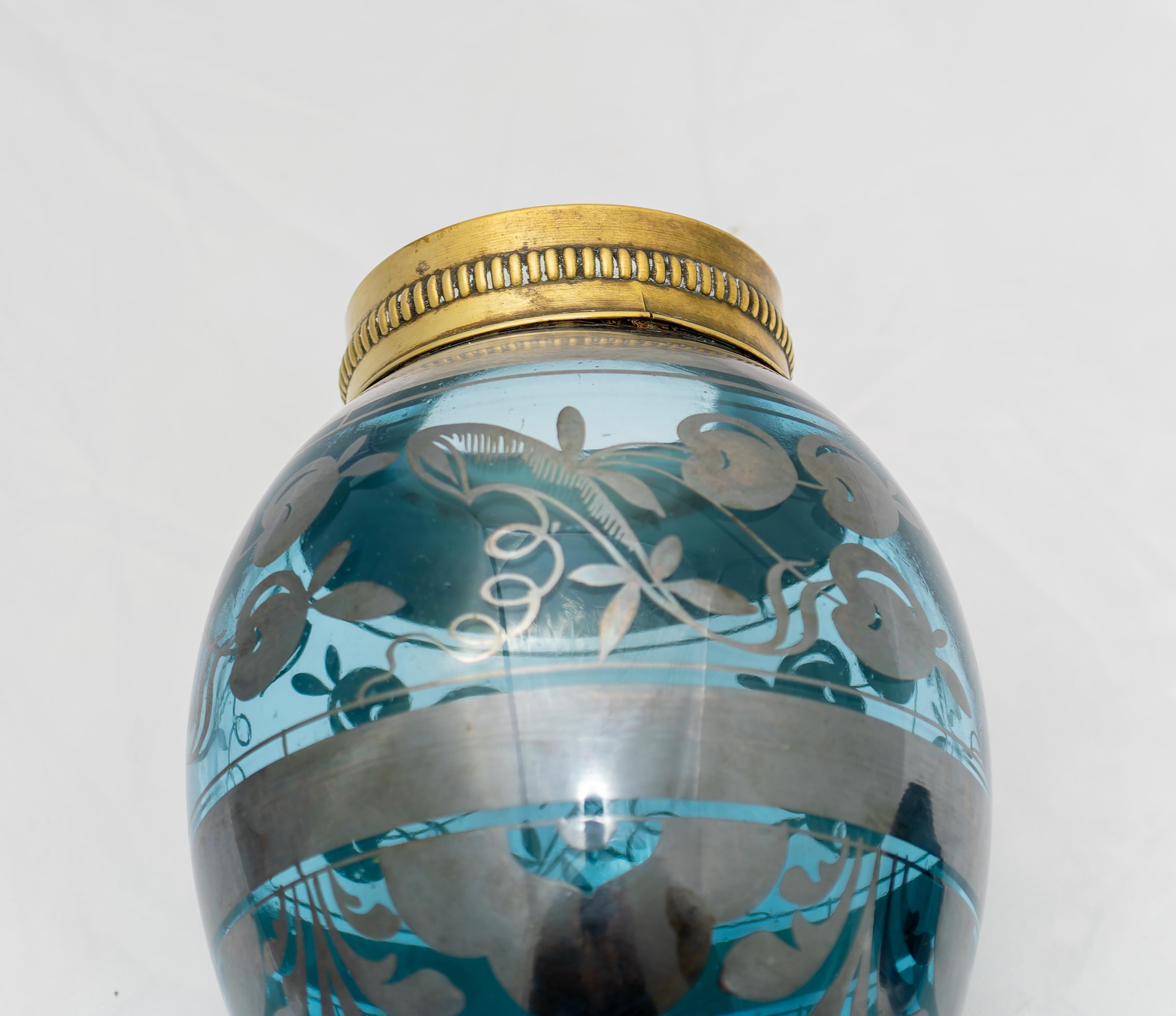 Vaso in vetro rilegato argento per ciliegie / sciroppate, Anni '20 in vendita 2
