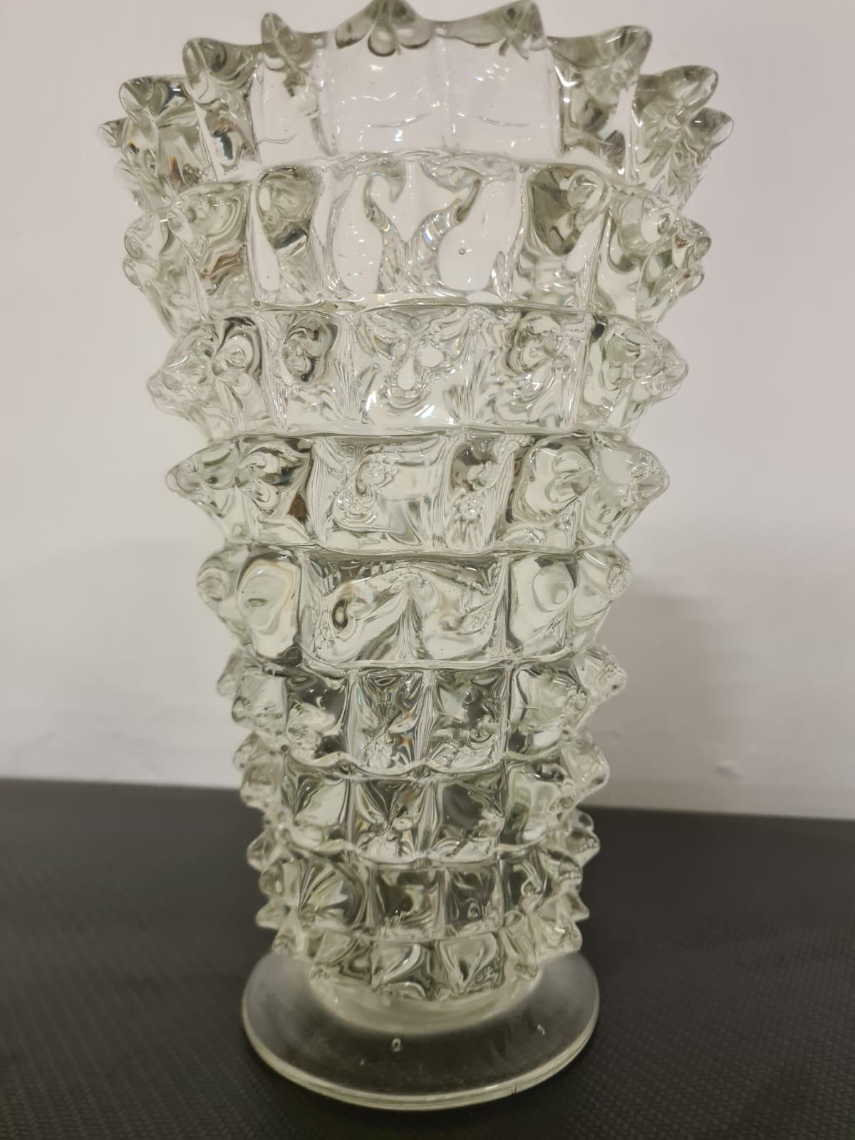 Mid-20th Century Vaso in vetro rostrato Barovier in vendita