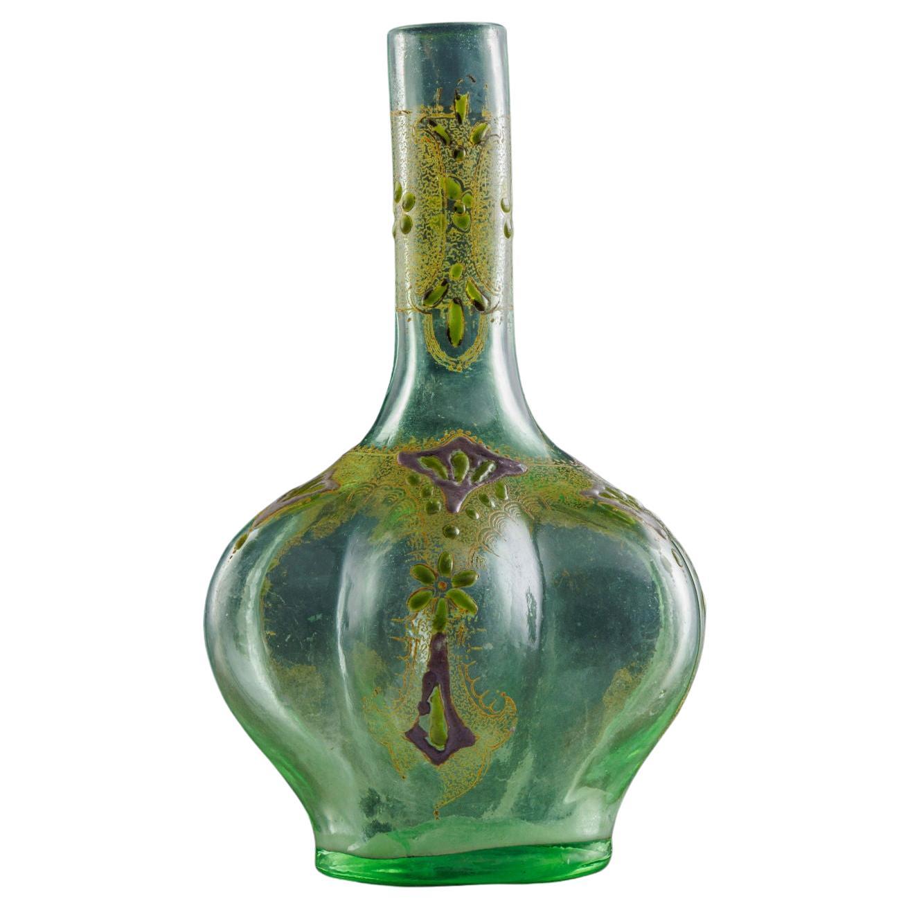 Émile Gallé Vase aus emailliertem Glas. Nancy, 1894-1897. im Angebot