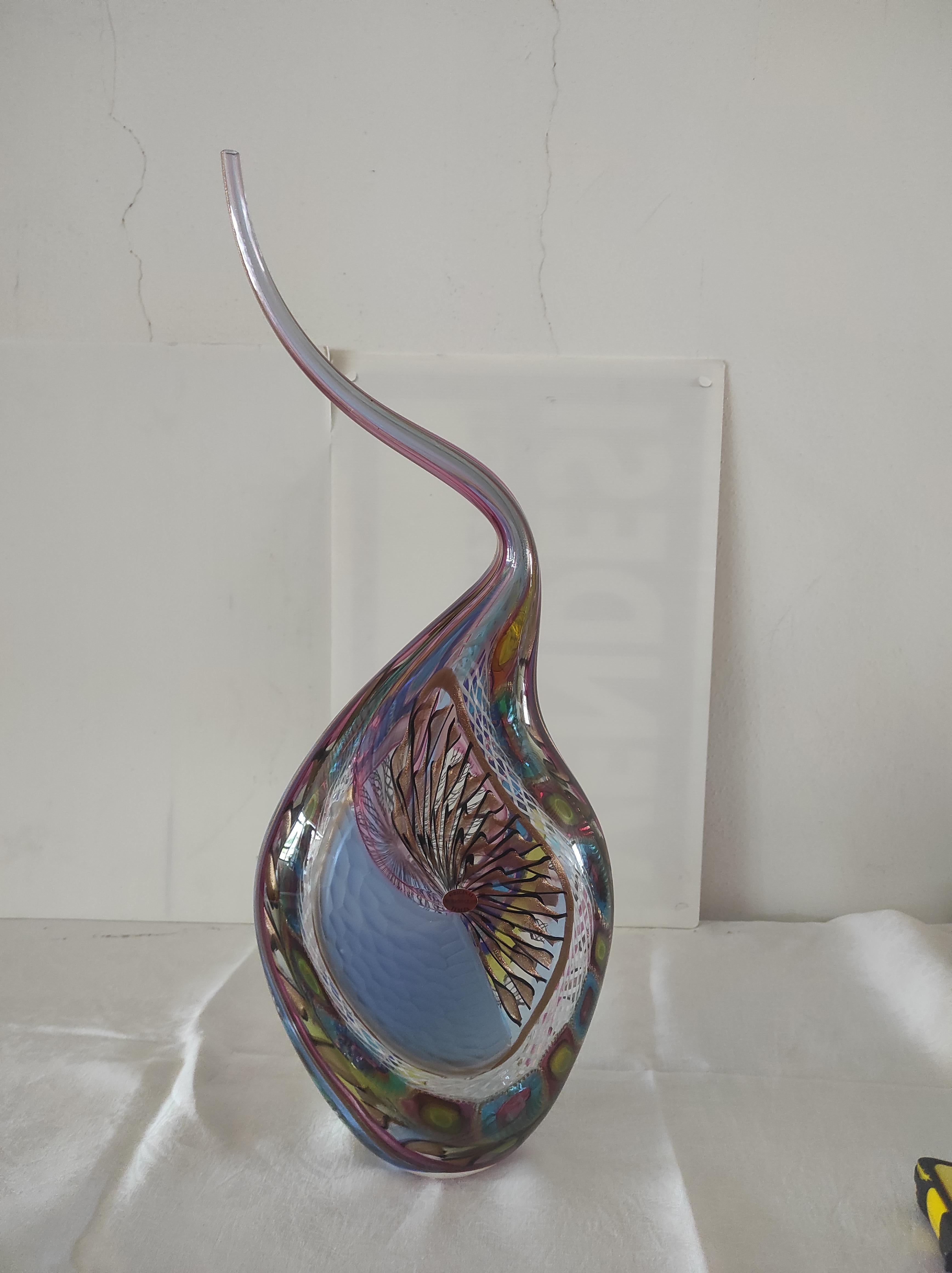 Blown glass vase to aspire lilac For Sale 6