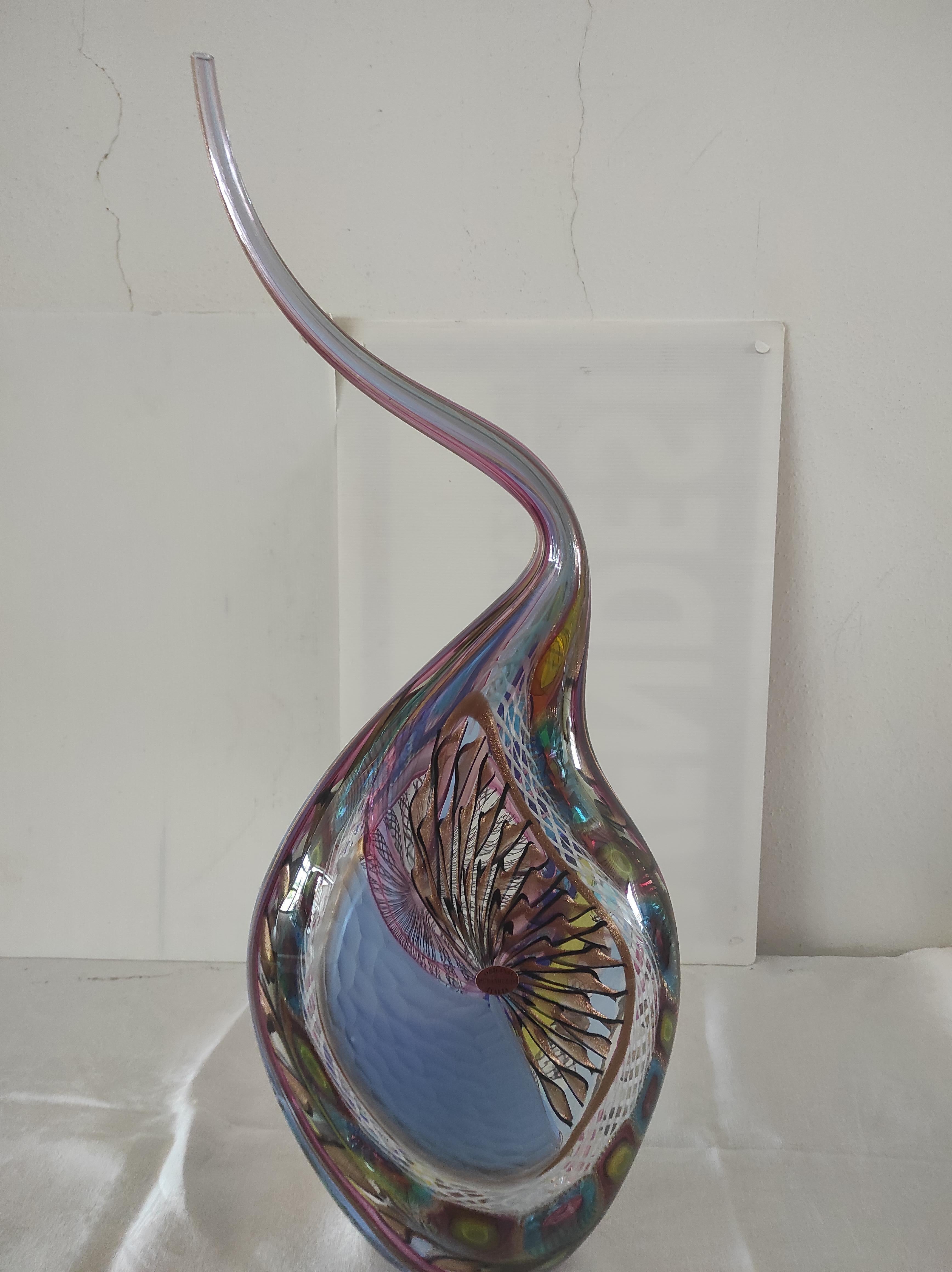 Blown glass vase to aspire lilac For Sale 7