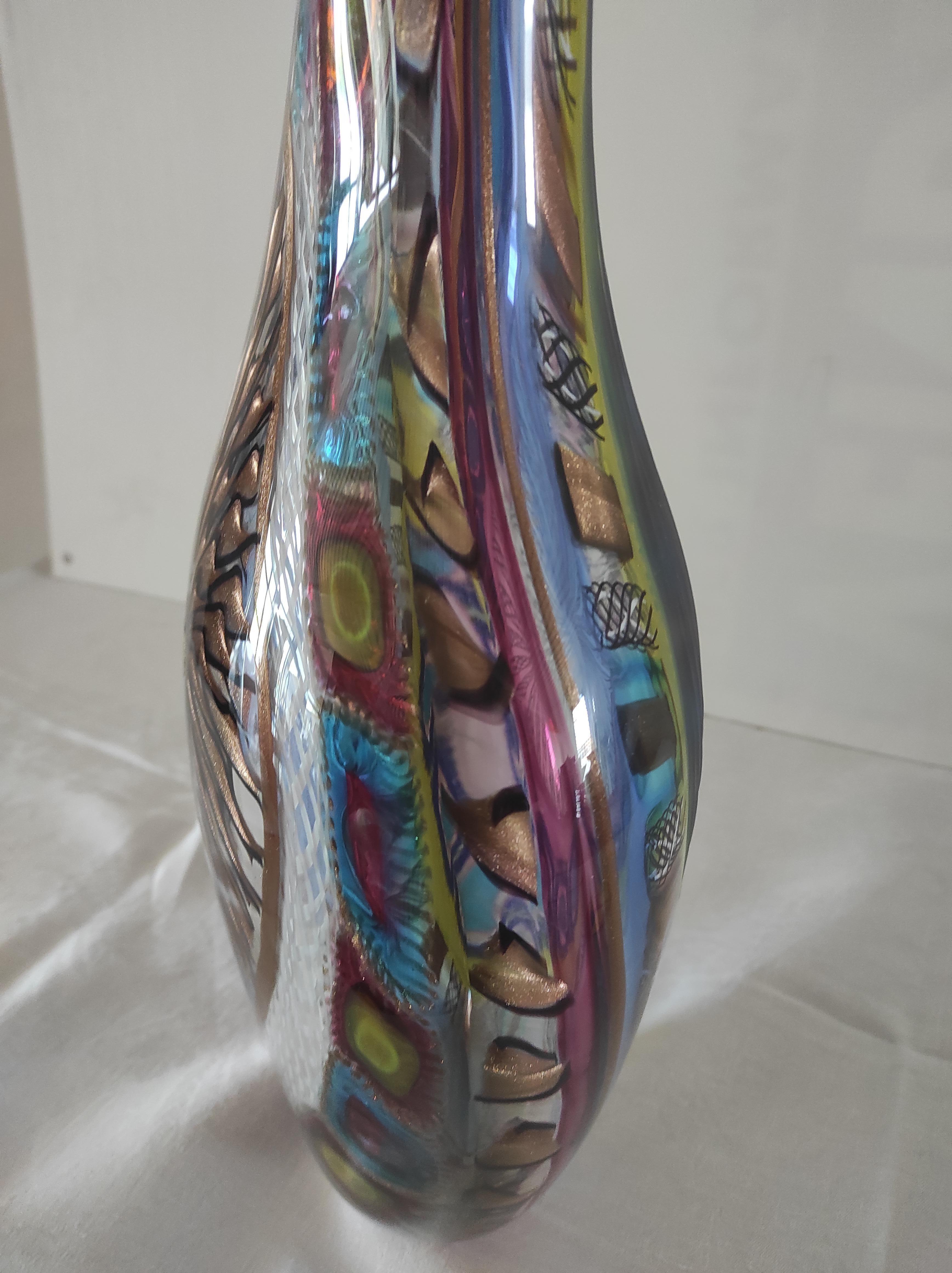 Blown glass vase to aspire lilac In Excellent Condition For Sale In Borgo Veneto, IT