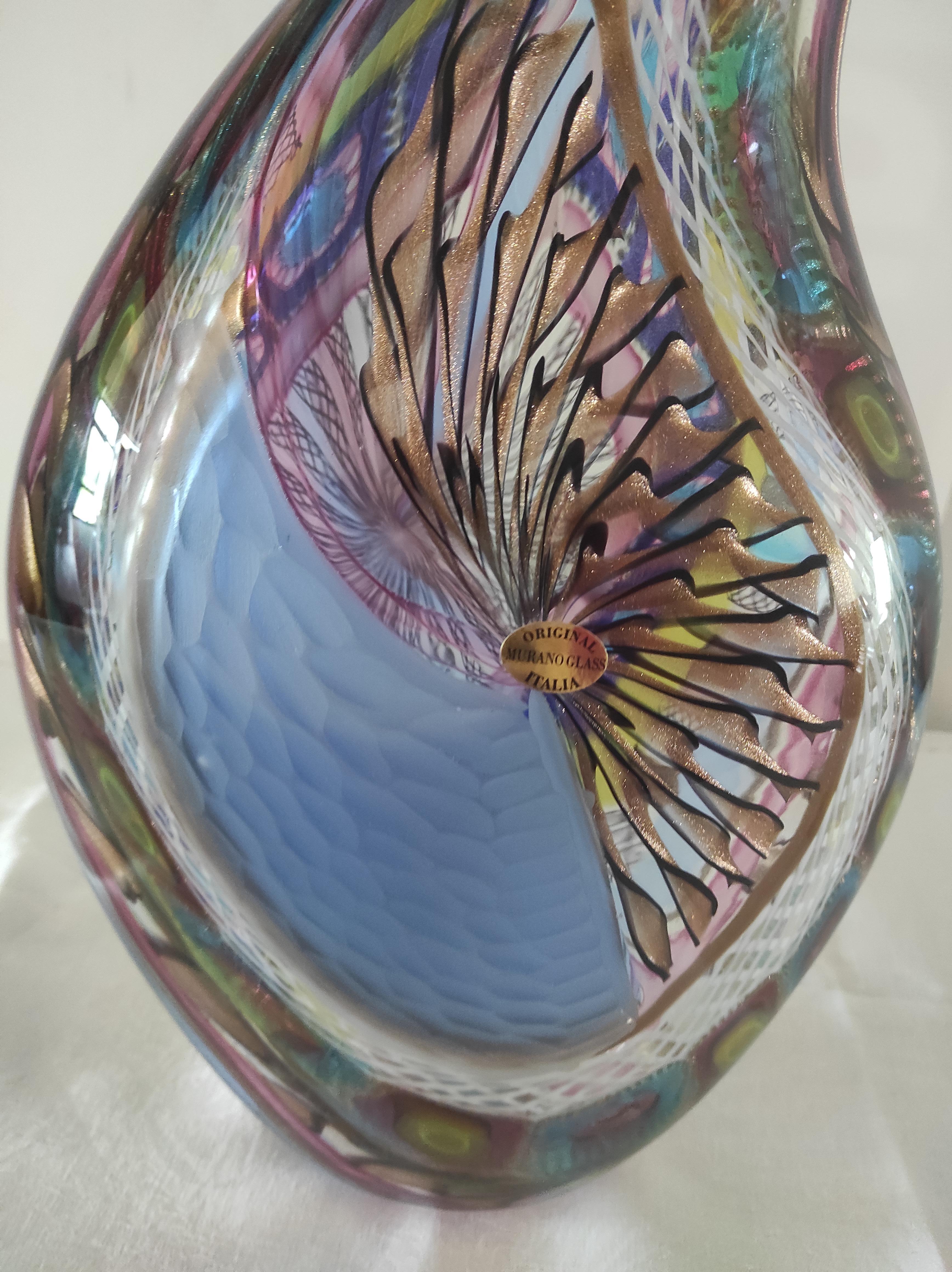 Contemporary Blown glass vase to aspire lilac For Sale