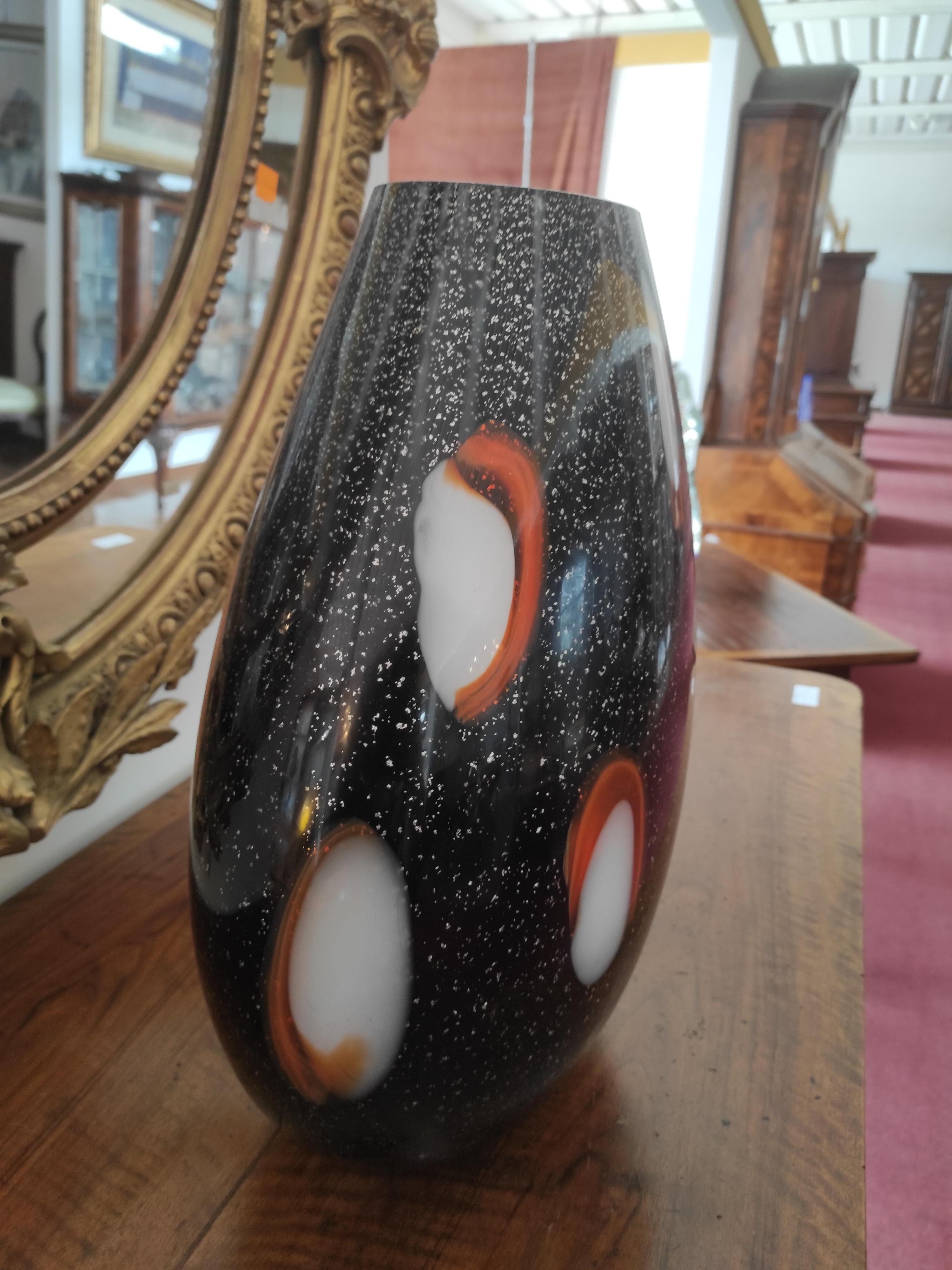 Modern Blown glass vase with murrine For Sale