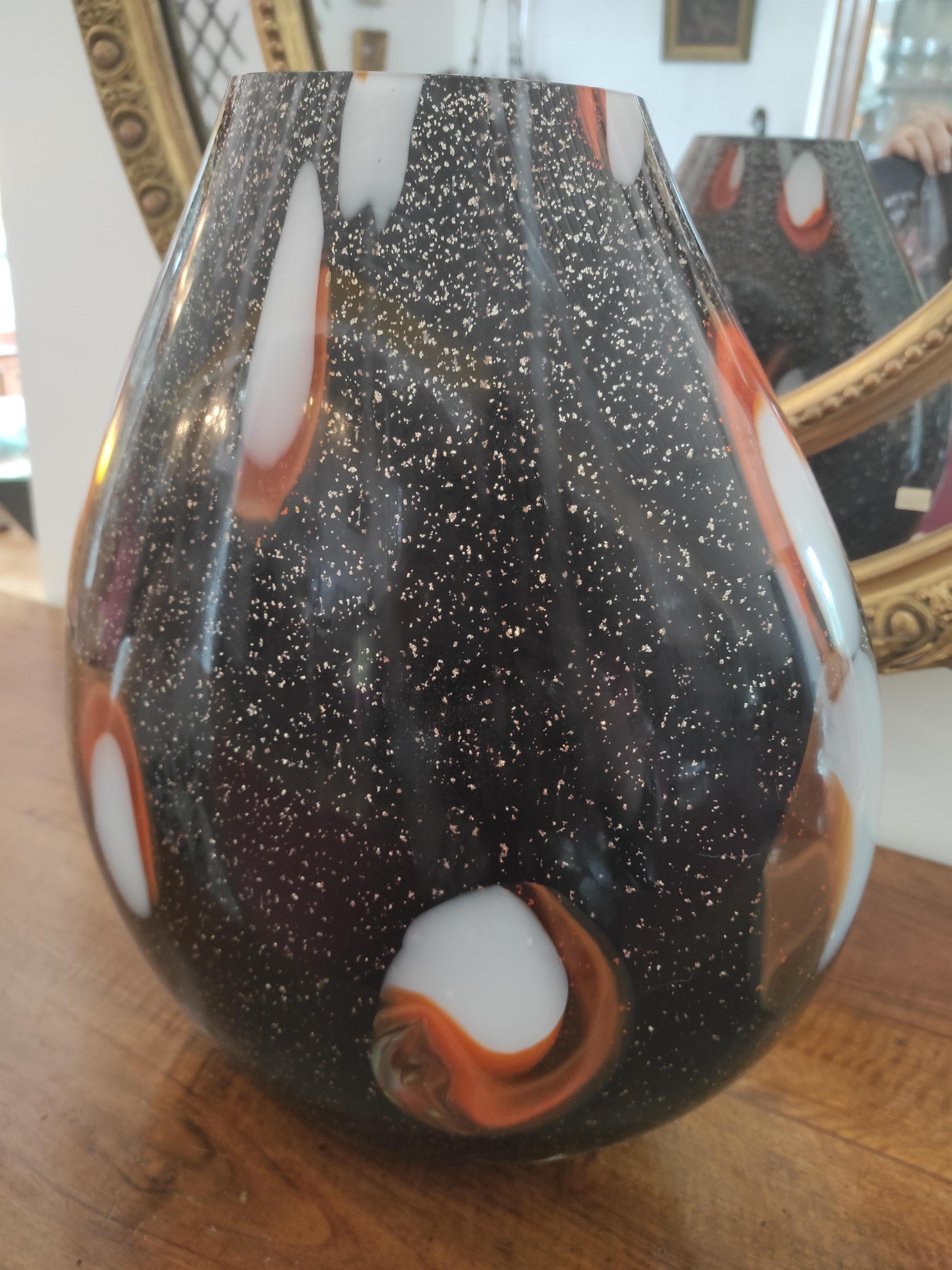 Italian Blown glass vase with murrine For Sale