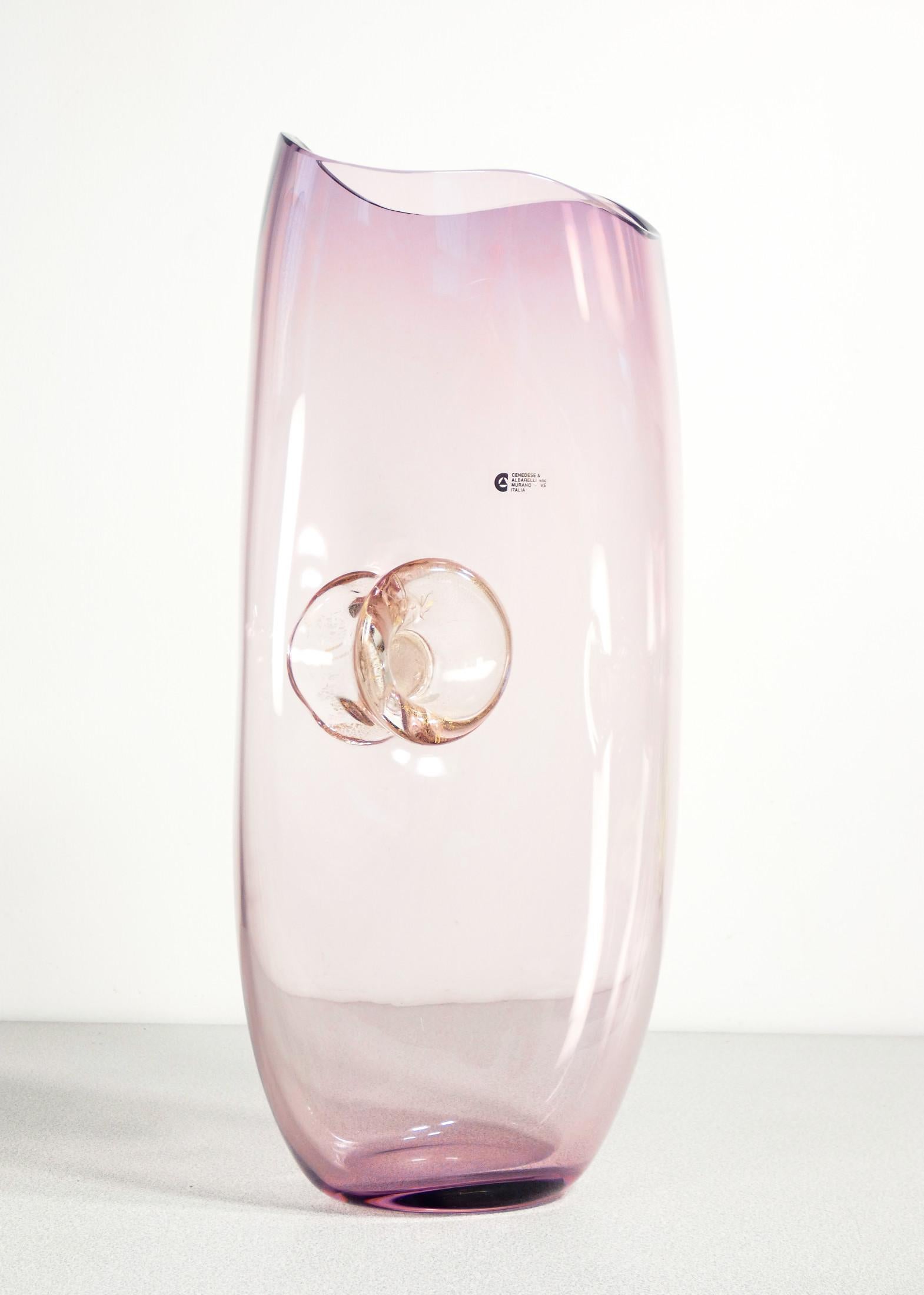 Italian Vaso in vetro soffiato, design Gino CENEDESE & Maurizio ALBARELLI. Murano, 1960s in vendita