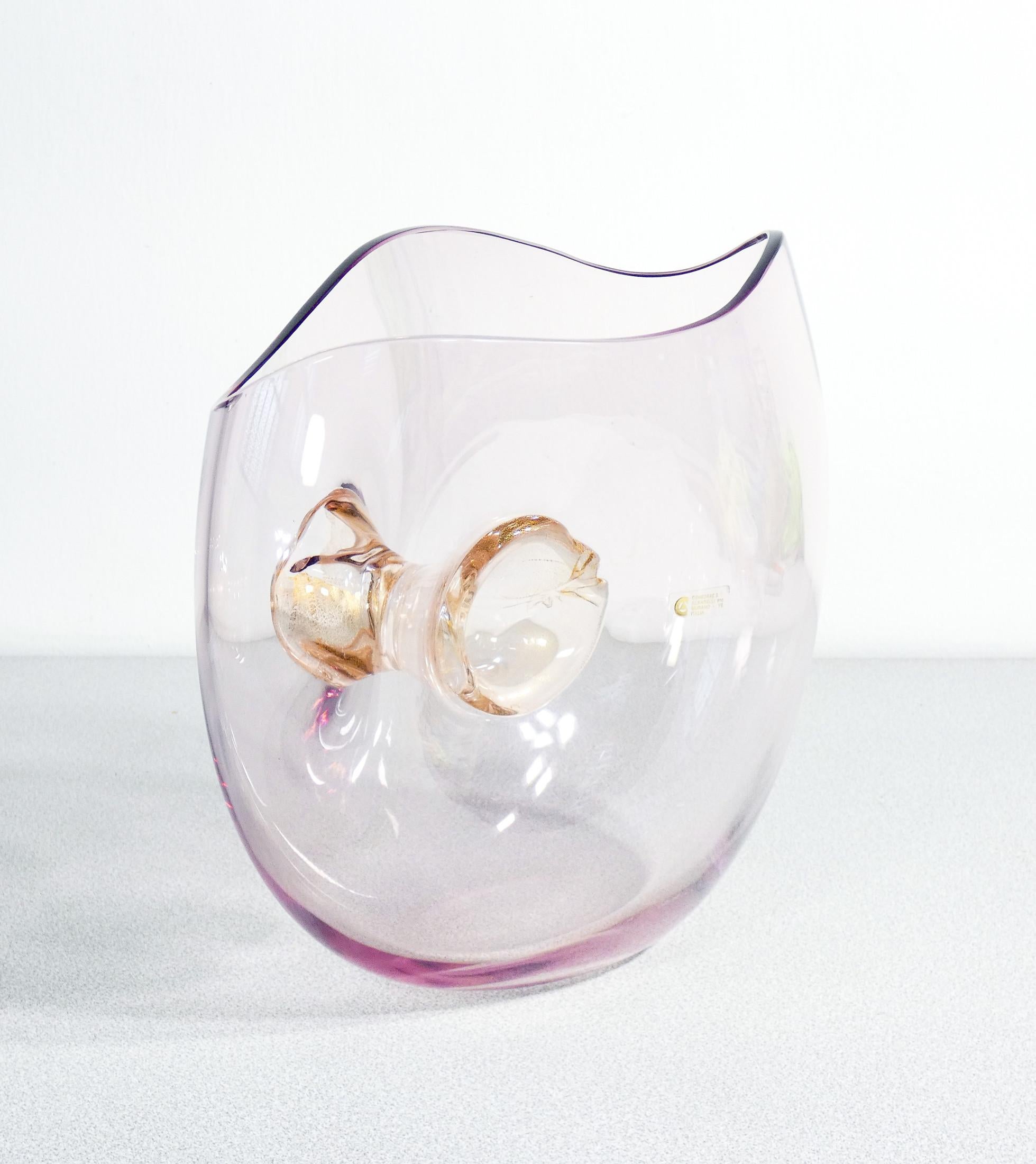 Vase en verre soufflé, design Gino CENEDESE & Maurizio ALBARELLI. Murano, 1960 Bon état - En vente à Torino, IT