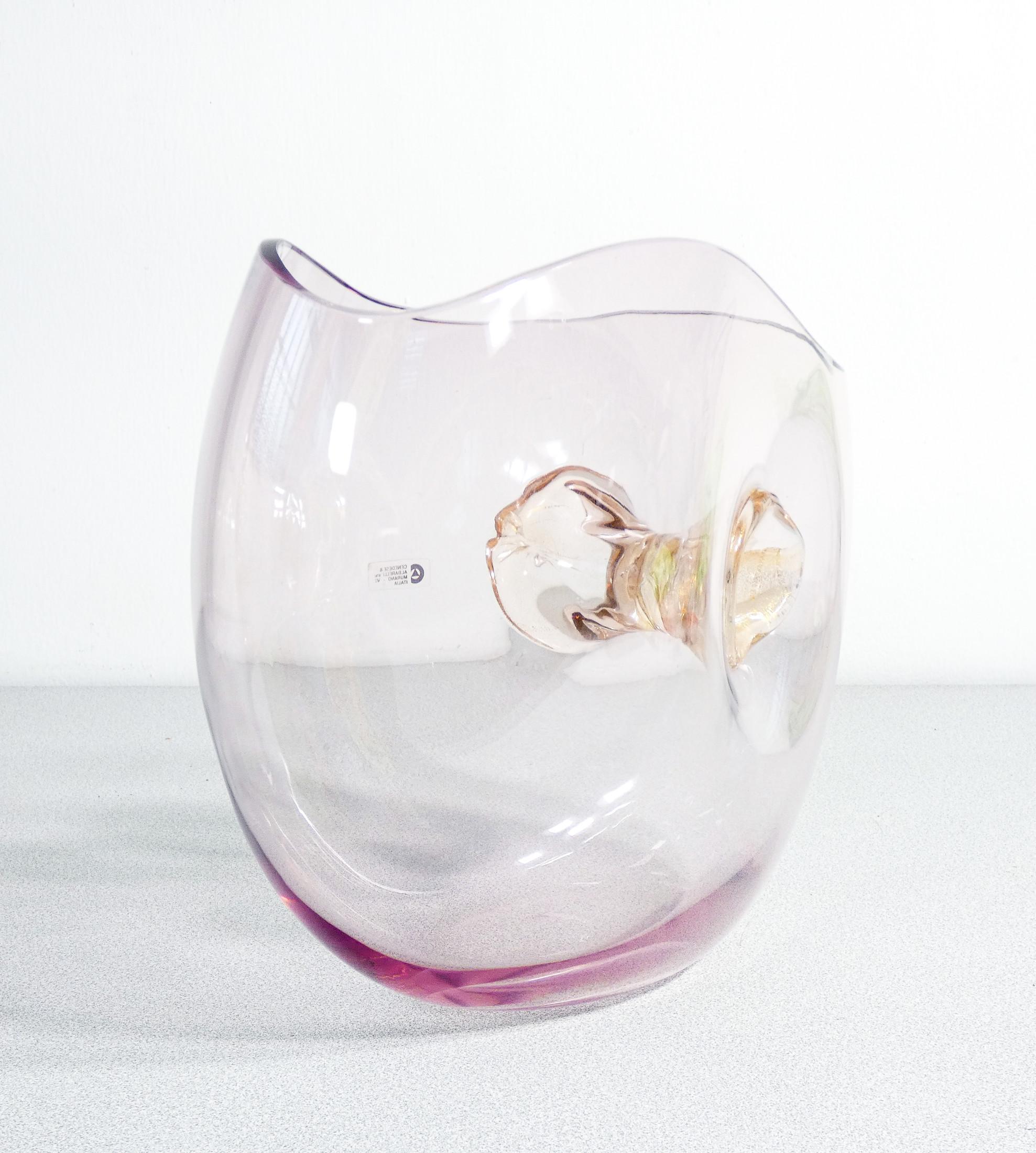 Vase en verre soufflé, design Gino CENEDESE & Maurizio ALBARELLI. Murano, 1960 en vente 1
