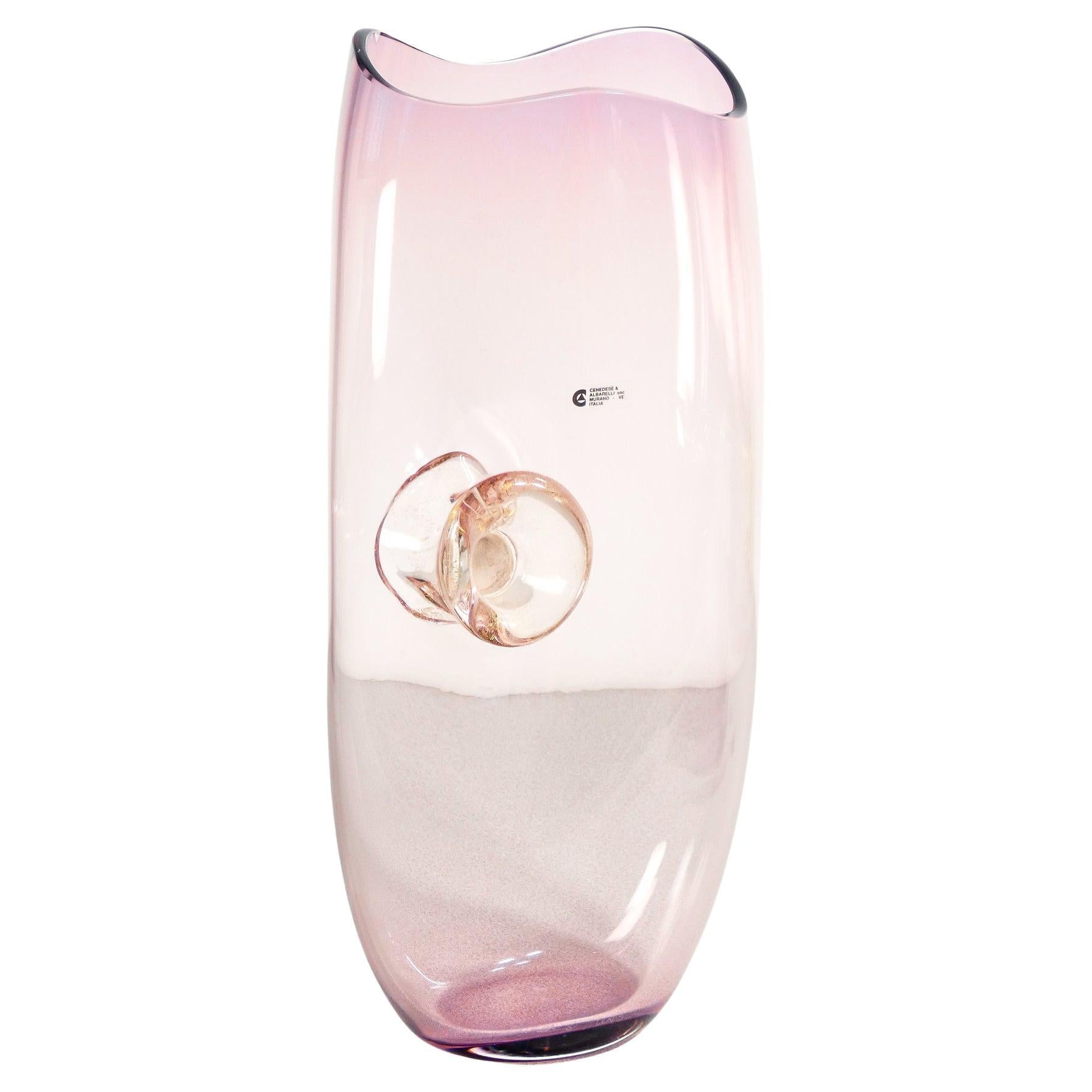 Vase en verre soufflé, design Gino CENEDESE & Maurizio ALBARELLI. Murano, 1960