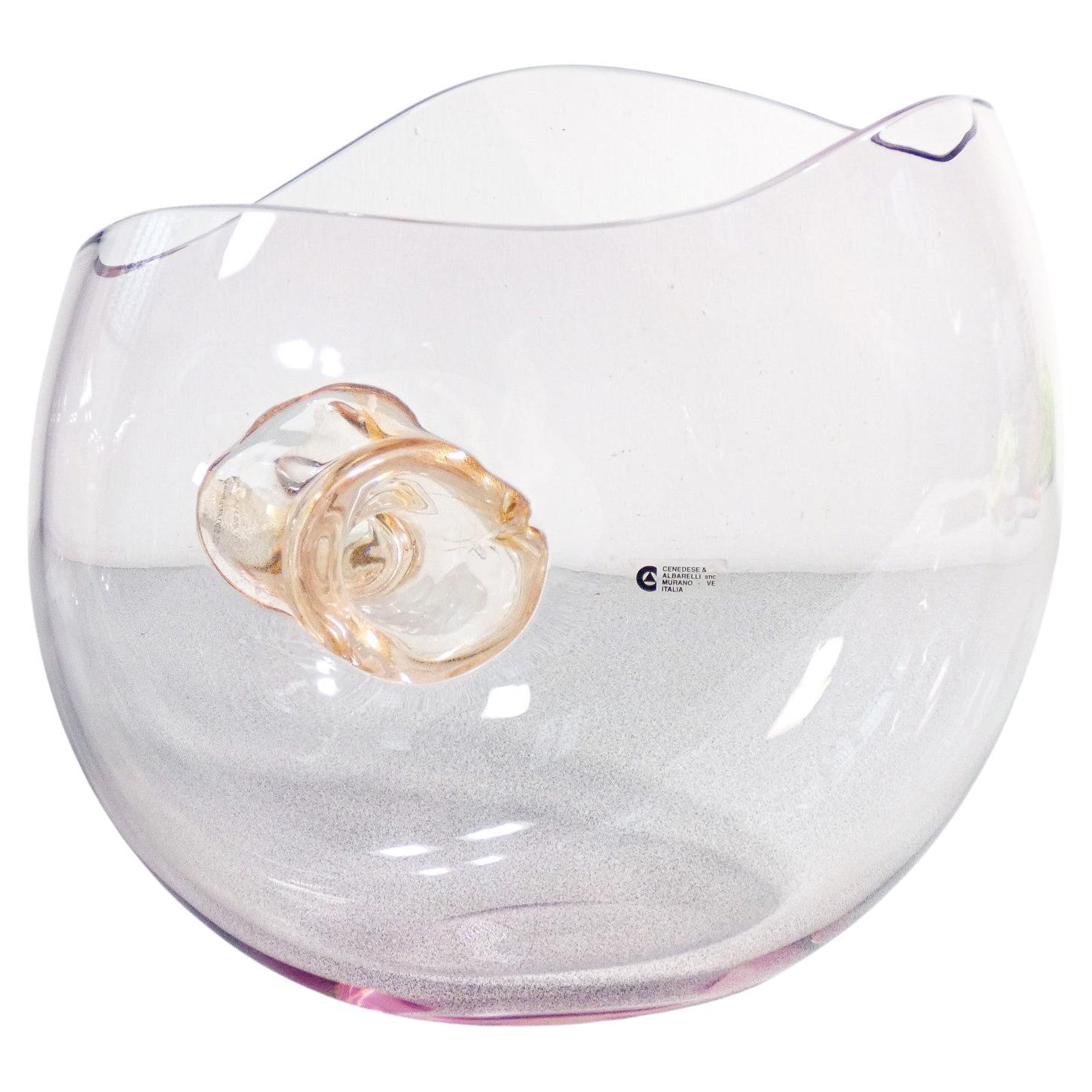 Vase aus geblasenem Glas, Entwurf Gino CENEDESE & Maurizio ALBARELLI. Murano, 1960er Jahre