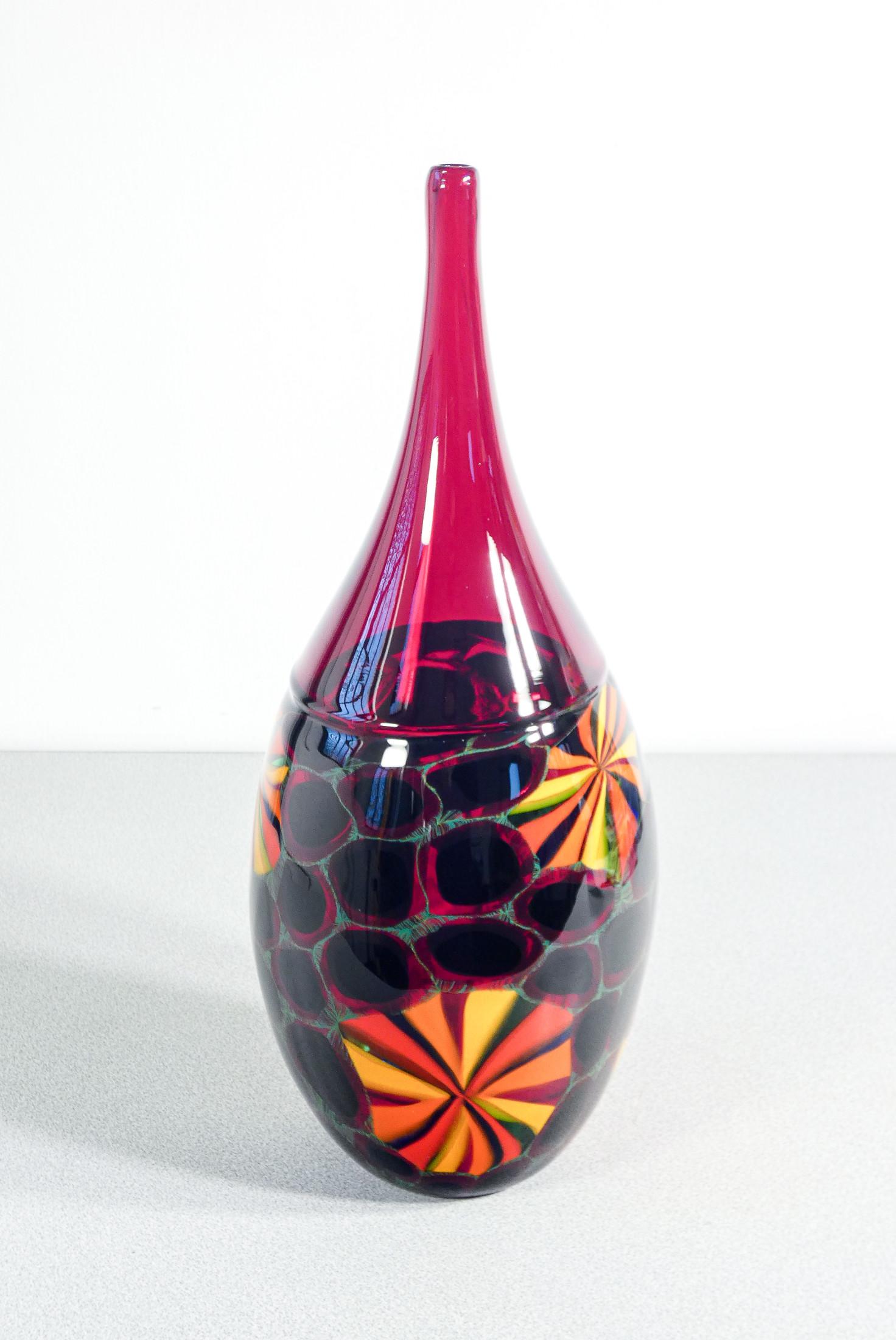 Italian Vaso in vetro soffiato design Paolo CREPAX. Anni 90 in vendita