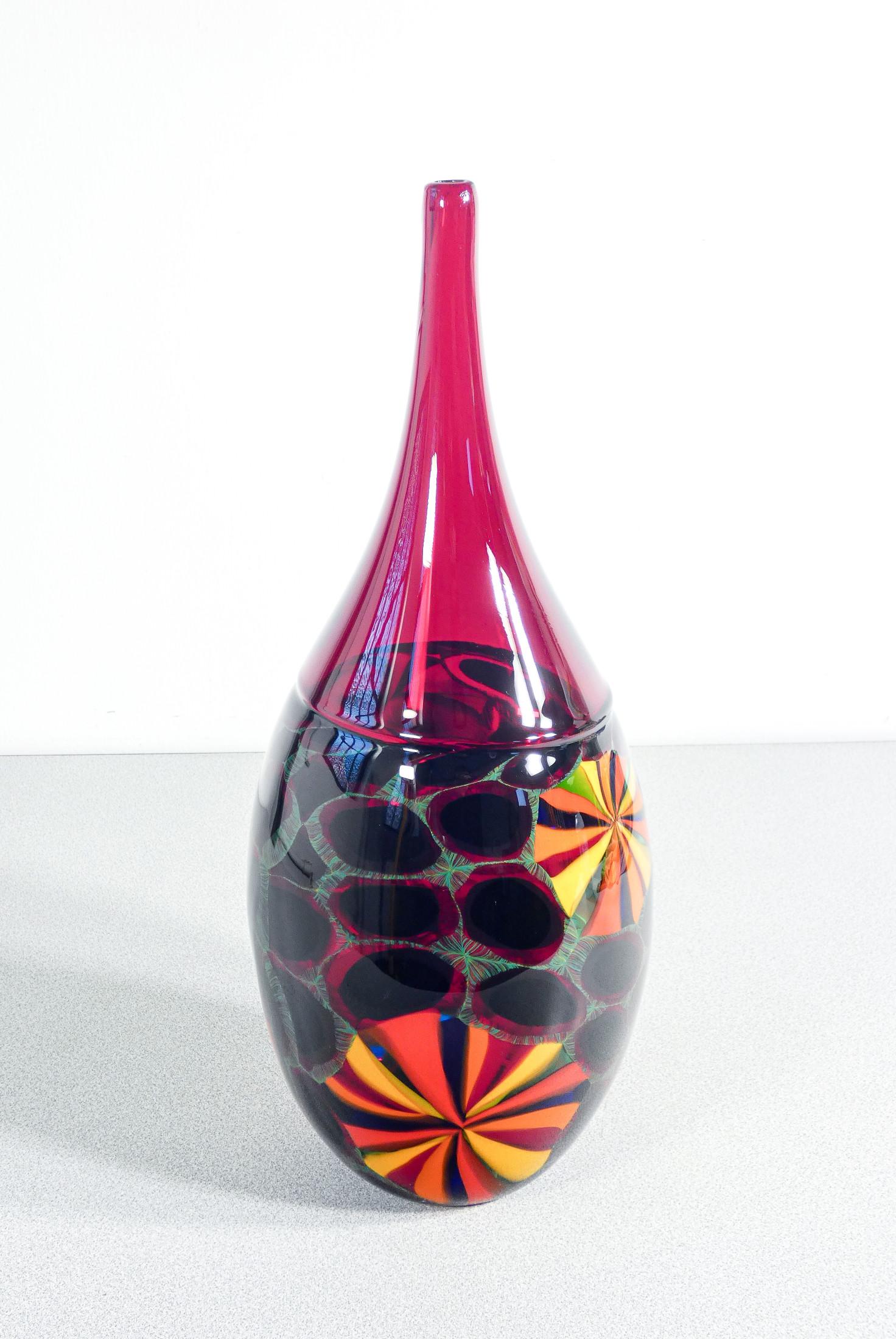 Late 20th Century Vaso in vetro soffiato design Paolo CREPAX. Anni 90 in vendita