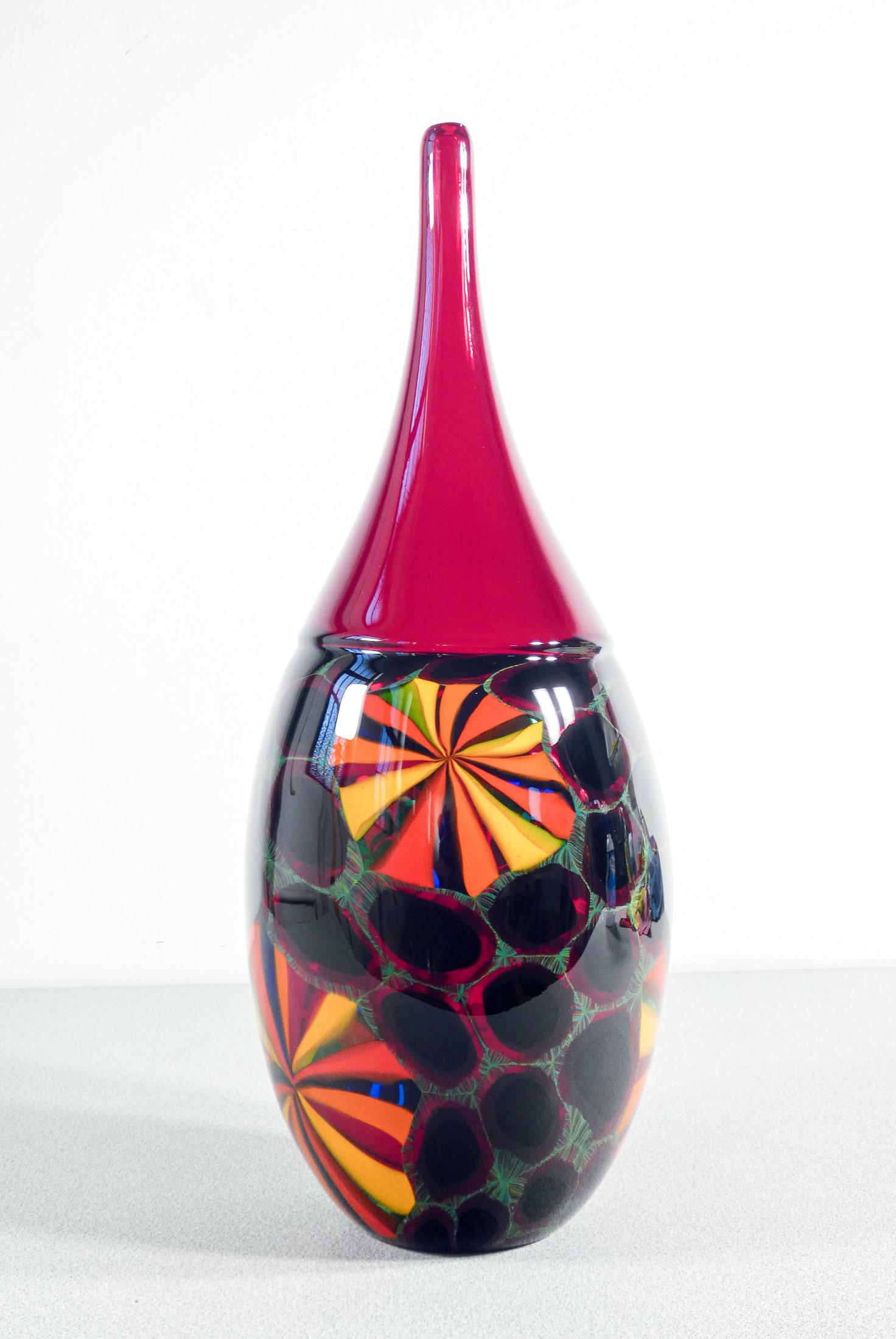 Vaso in vetro soffiato design Paolo CREPAX. Anni 90 in vendita 2