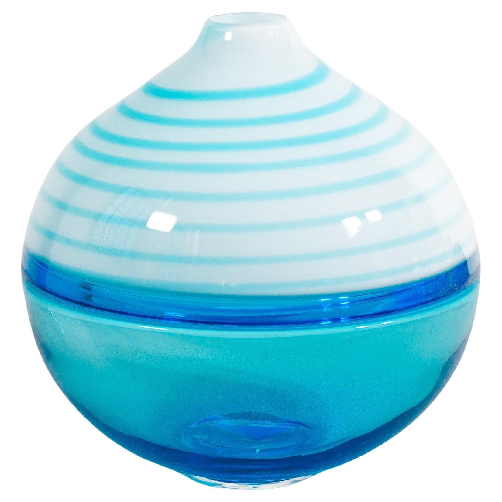 Blown glass vase design Paolo CREPAX. Light blue version. 1990s