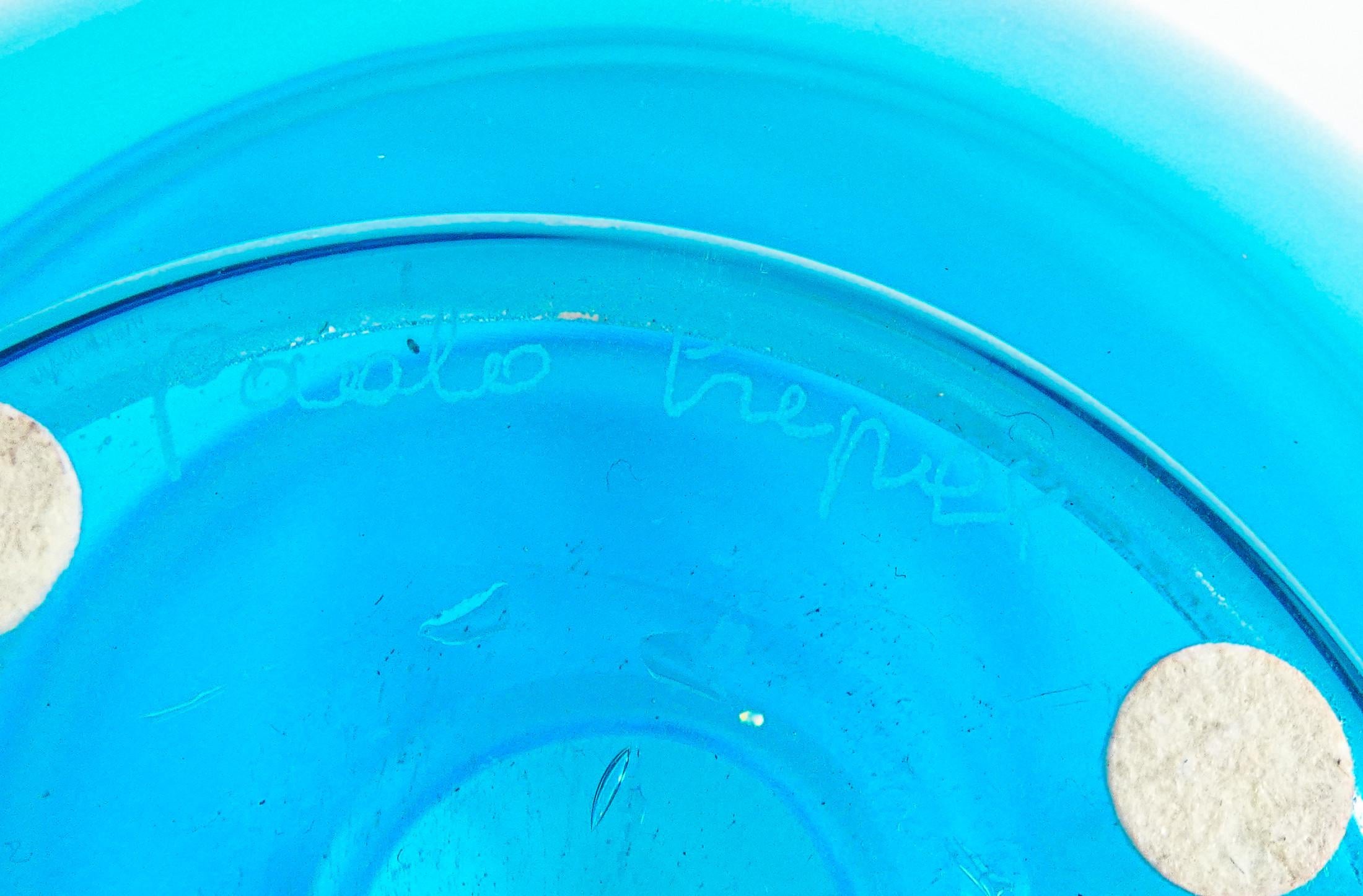 Vaso in vetro soffiato design Paolo CREPAX. Versione azzurra grande. Anni 90 in vendita 2
