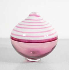 Jarrón de vidrio soplado diseño Paolo CREPAX. Versión rosa. 1990s