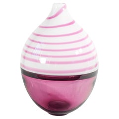 Blown glass vase design Paolo CREPAX. Large pink version. 1990s
