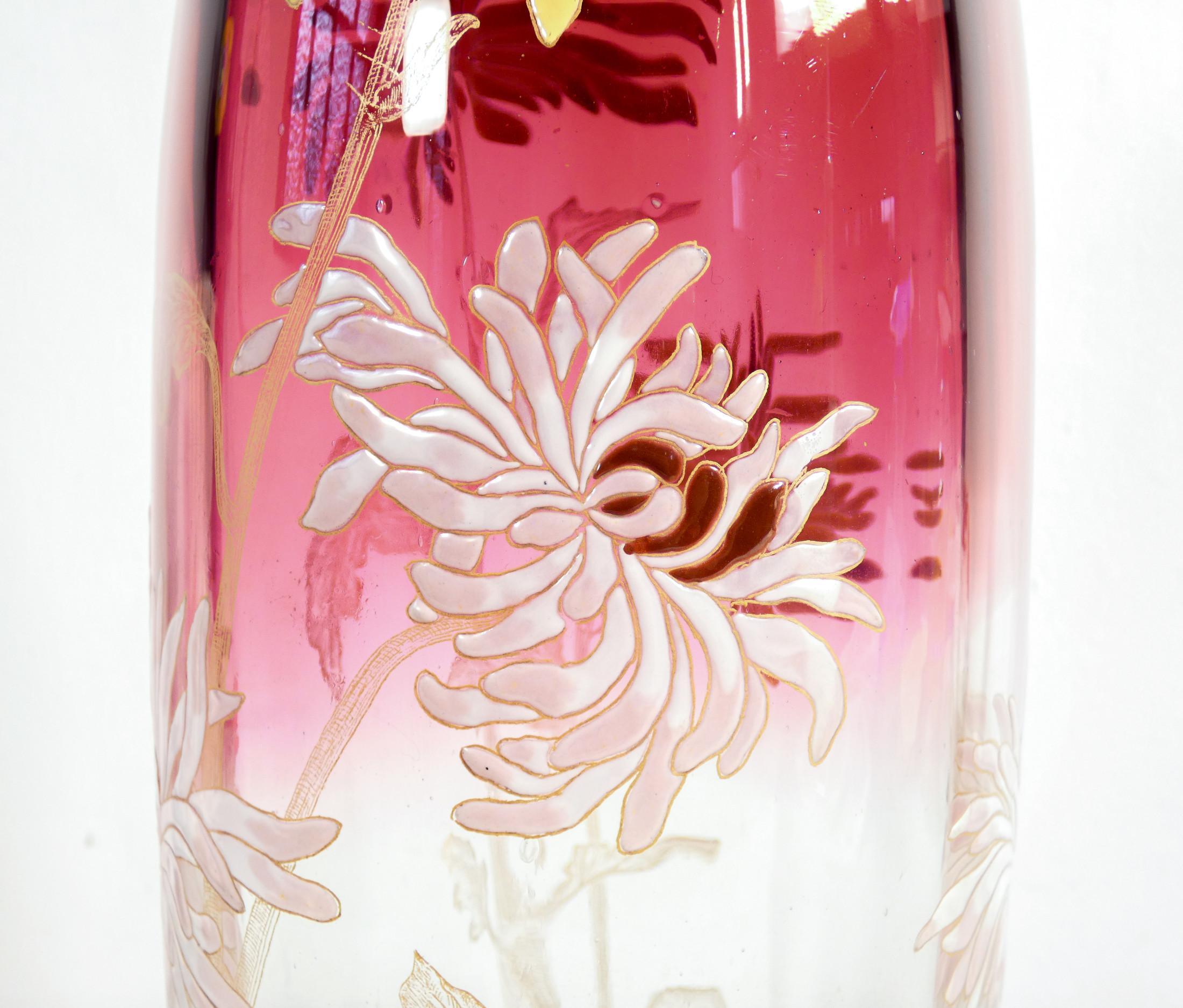 Vaso in vetro soffiato dipinto a mano LEGRAS. Francia, XX secolo in vendita 7