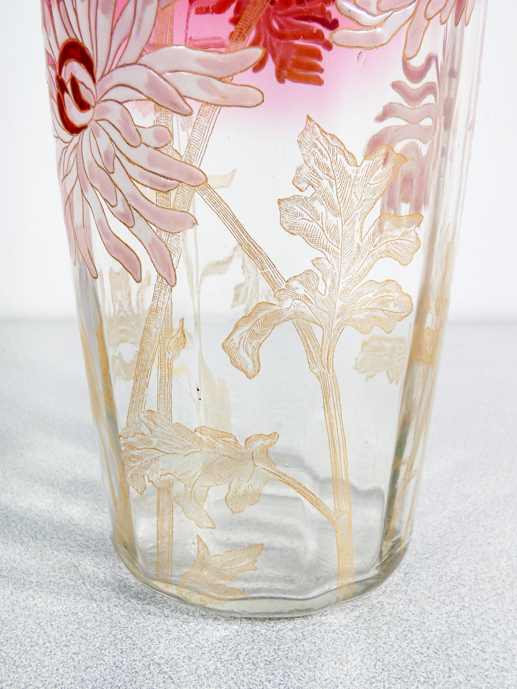 Vaso in vetro soffiato dipinto a mano LEGRAS. Francia, XX secolo in vendita 8