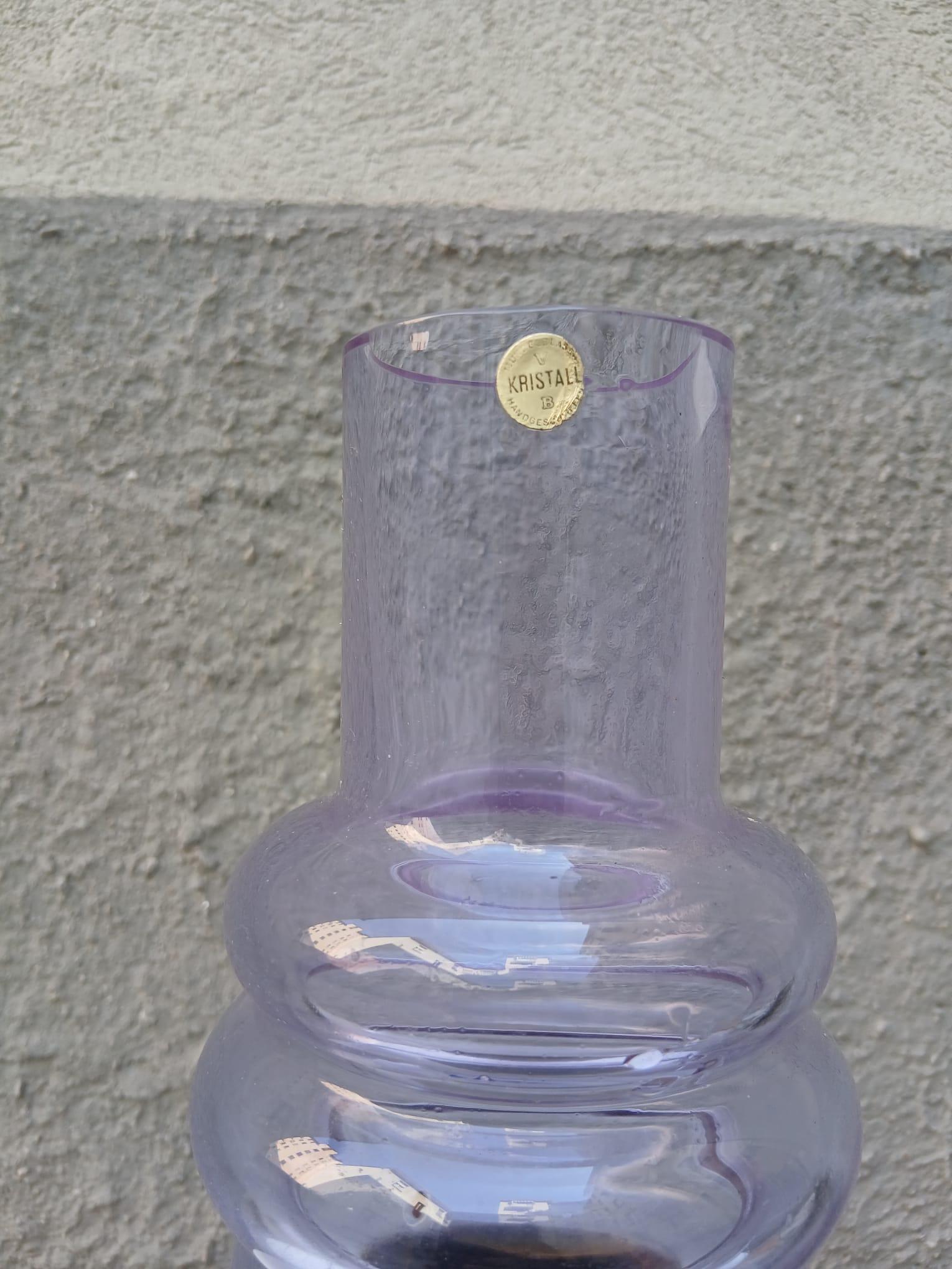 Vase aus geblasenem Glas und silbernem Metall - Kristallglas (Deutschland) 1960s im Zustand „Gut“ im Angebot in Milano, IT