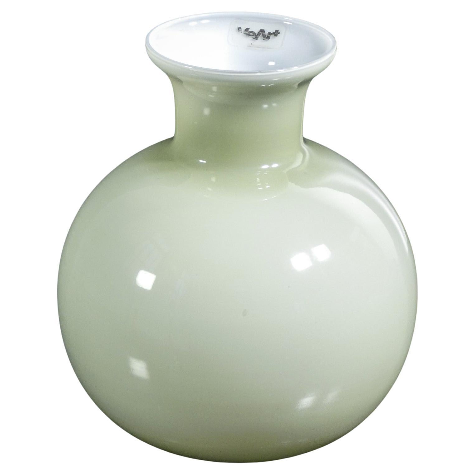 Murano blown glass encamicized vase, VEART design. Murano, 80s For Sale