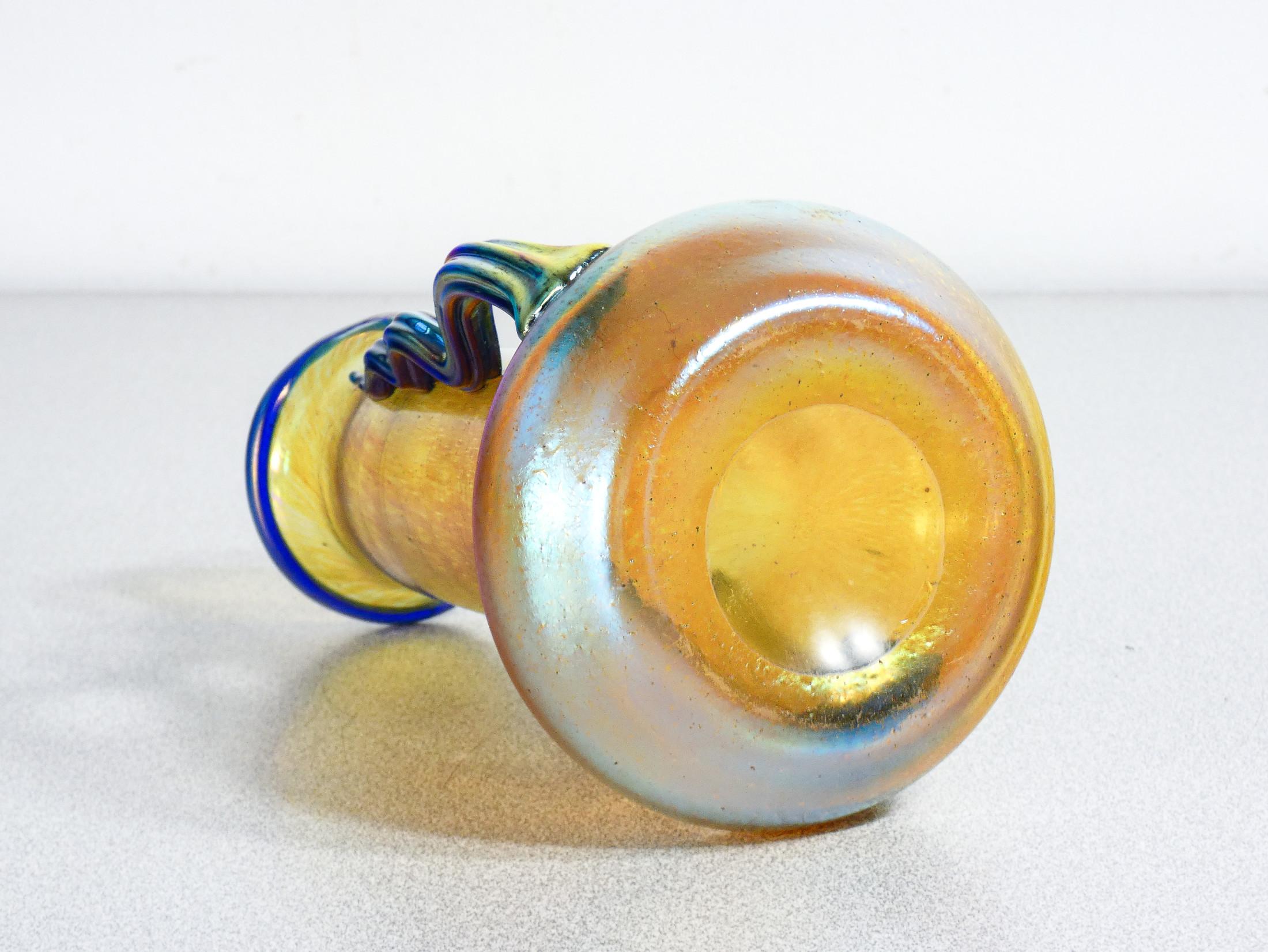 LOETZ Austria iridescent blown glass vase, signed on bottom. 1900s For Sale 5