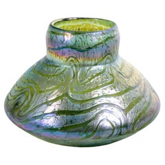 LOETZ Blue iridescent blown glass vase. Austria, 1900s