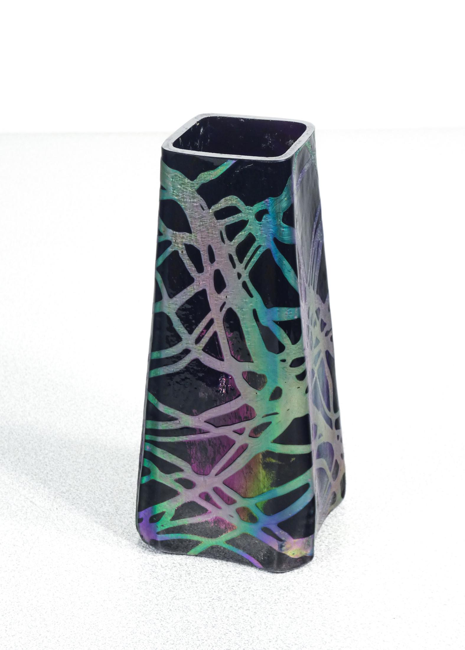 20th Century Vase en verre soufflé irisé PALLME-KÖNIG. Autriche, 10e année en vente