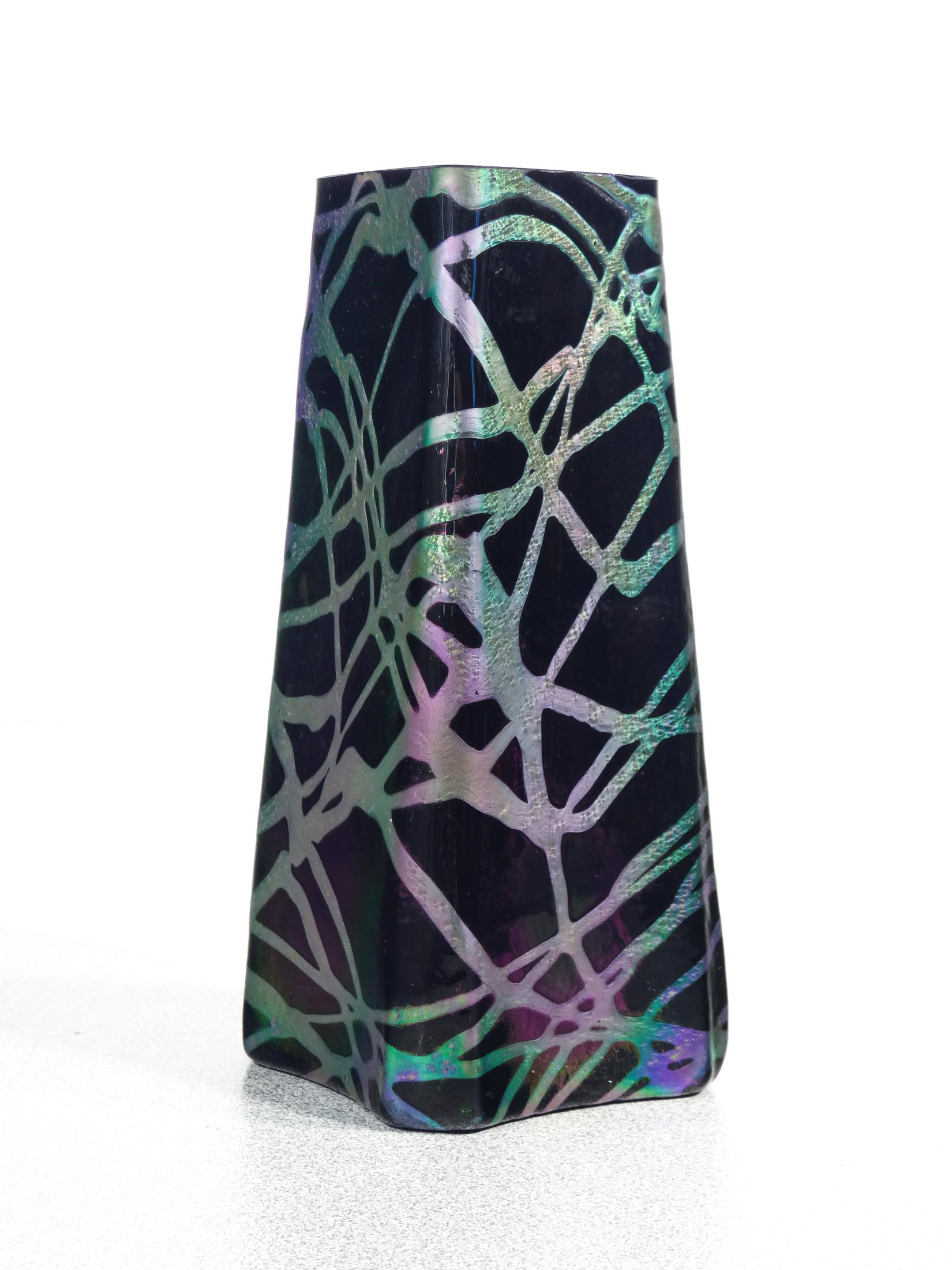 Vase en verre soufflé irisé PALLME-KÖNIG. Autriche, 10e année en vente 1