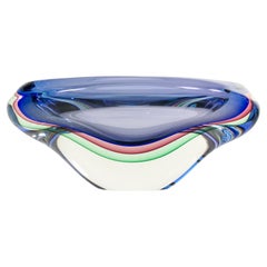 Vaso in vetro soffiato policromo di Murano, serie Sommersi di Franco SCHIAVON.