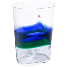 Vaso in vetro soffiato policromo firmato Carlo MORETTI. Italia, Anni 70