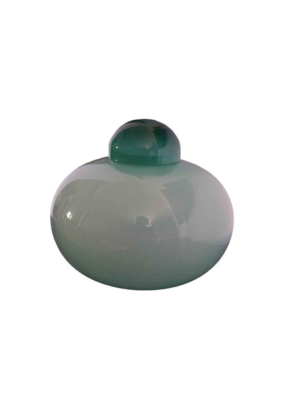 Verre Vase en verre vert par IVV Industria Vetraria Valdarnese, Italie, années 1970 en vente