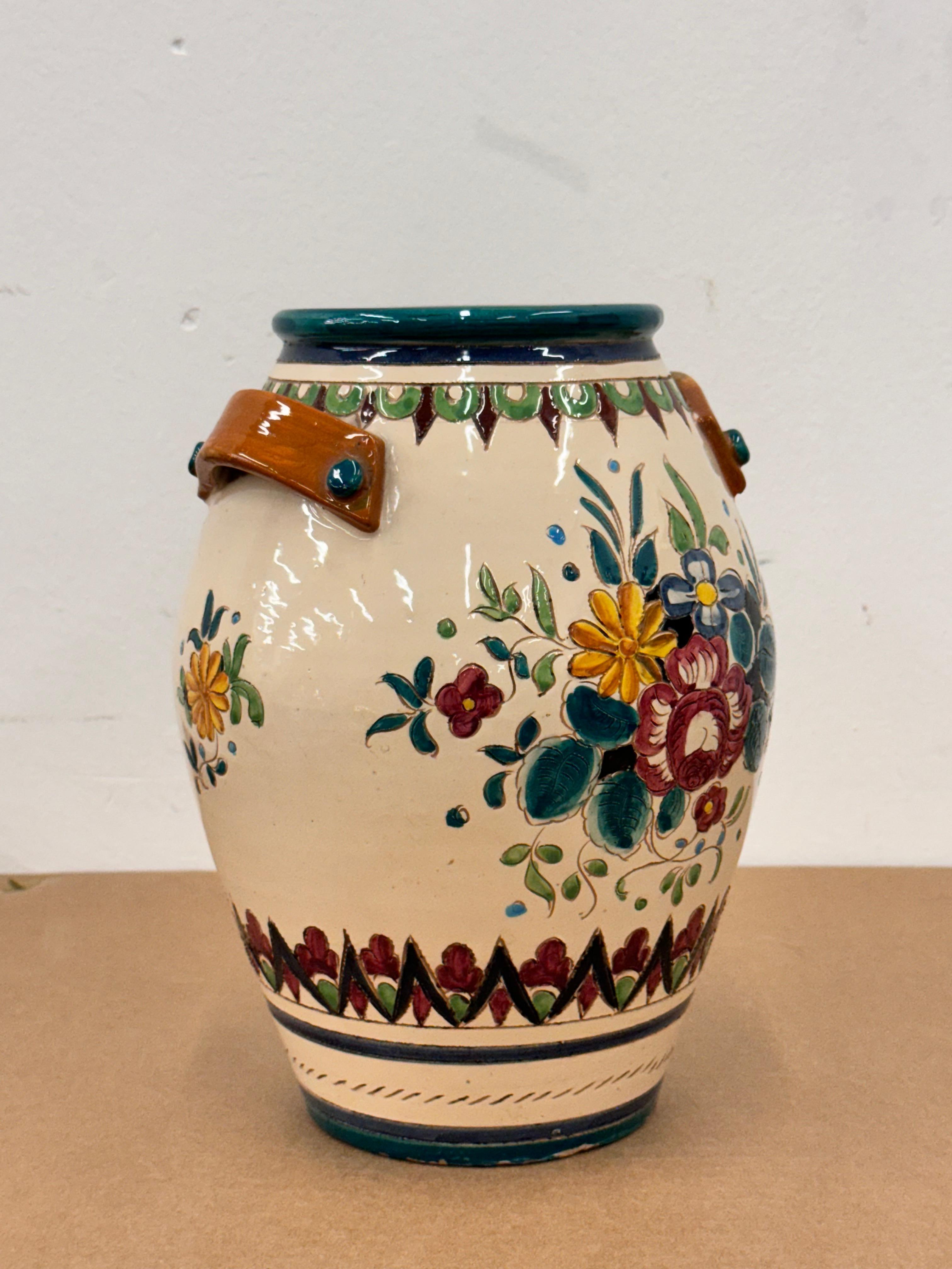 Italienische Vase aus den 1950er Jahren,  Mari Ceramiche Deruta (Emailliert)