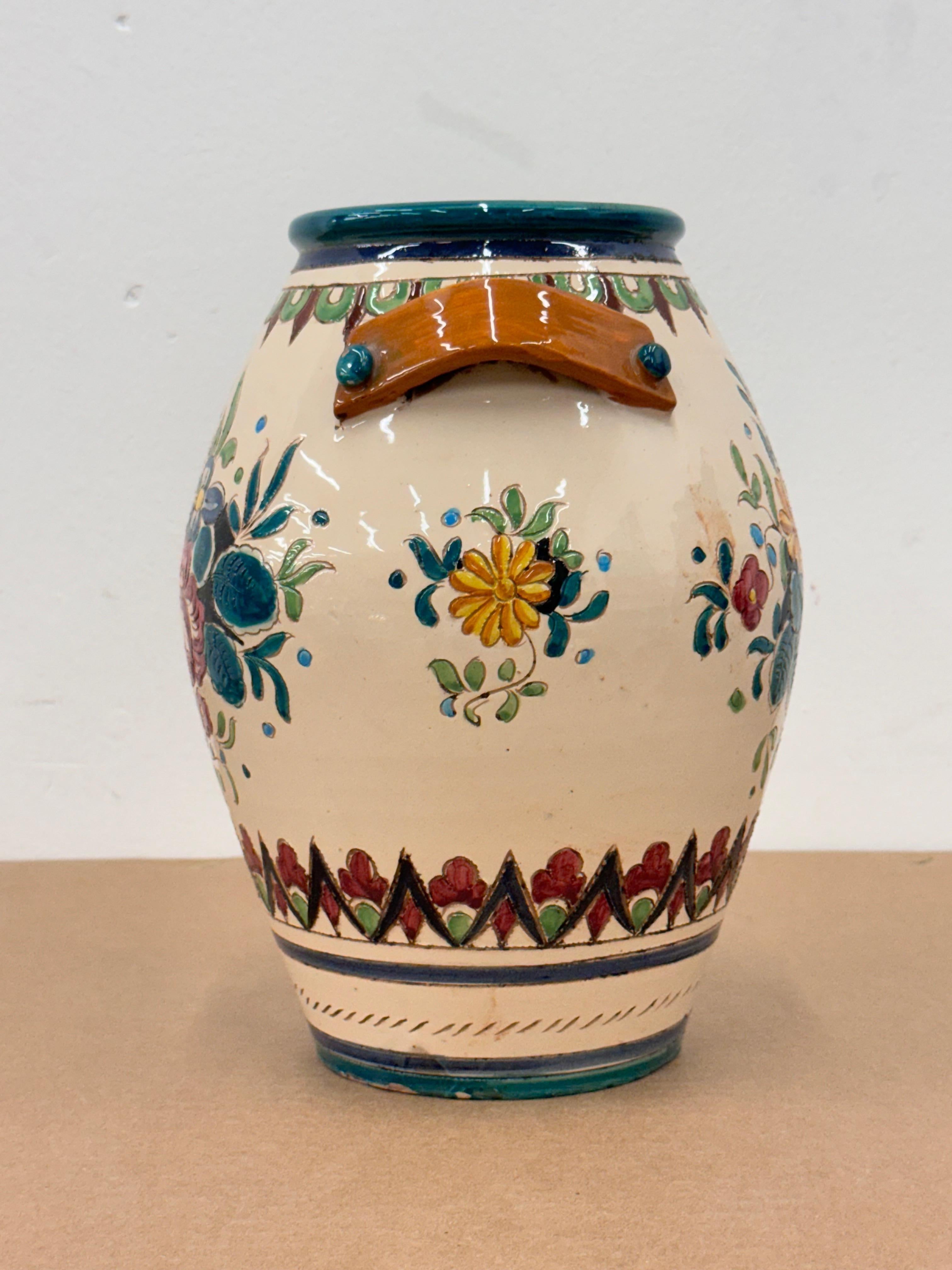 Italienische Vase aus den 1950er Jahren,  Mari Ceramiche Deruta (Mitte des 20. Jahrhunderts)