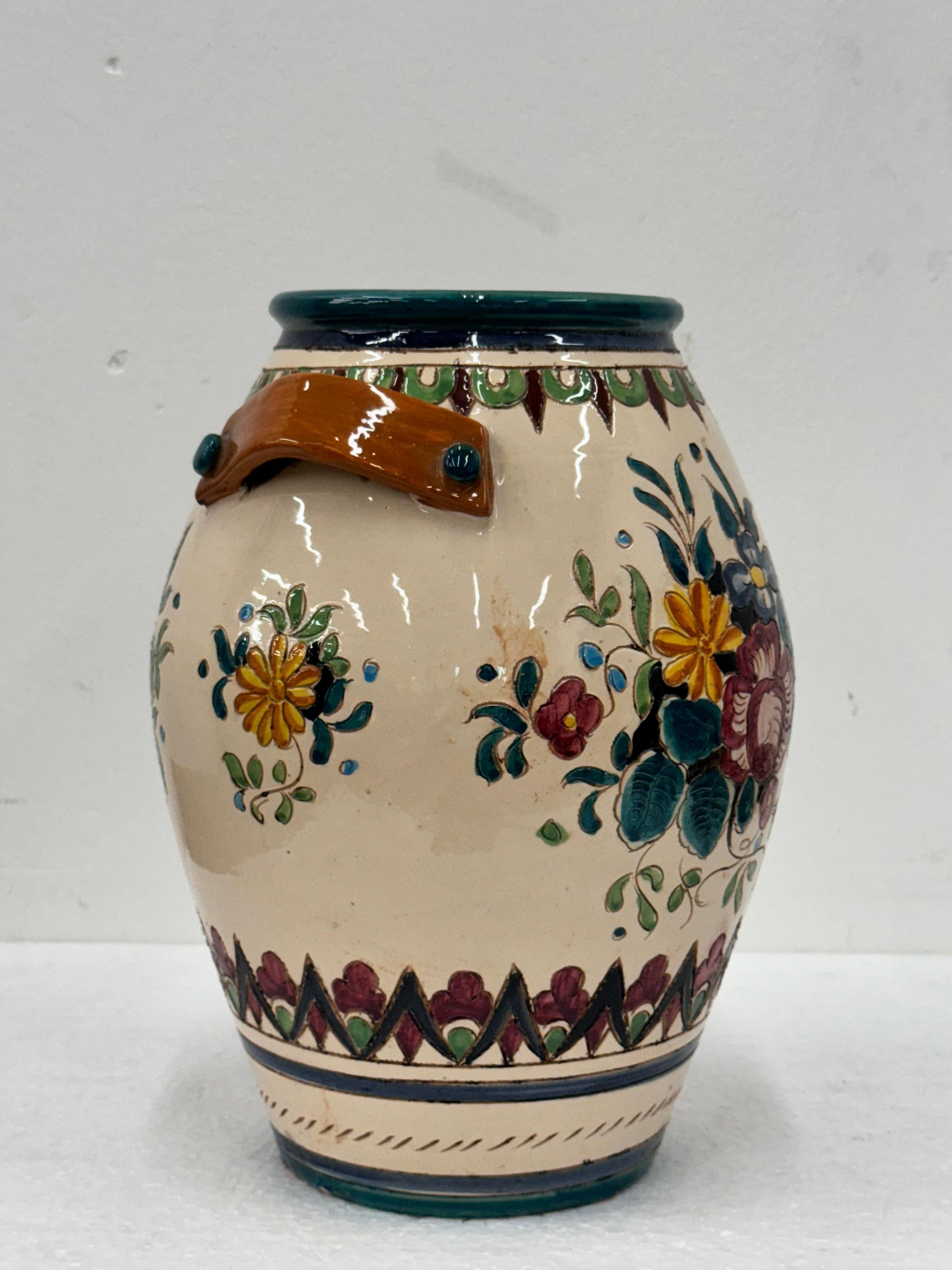 Italienische Vase aus den 1950er Jahren,  Mari Ceramiche Deruta (Töpferwaren)