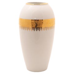 LIMOGES hand-painted porcelain vase, 1950s