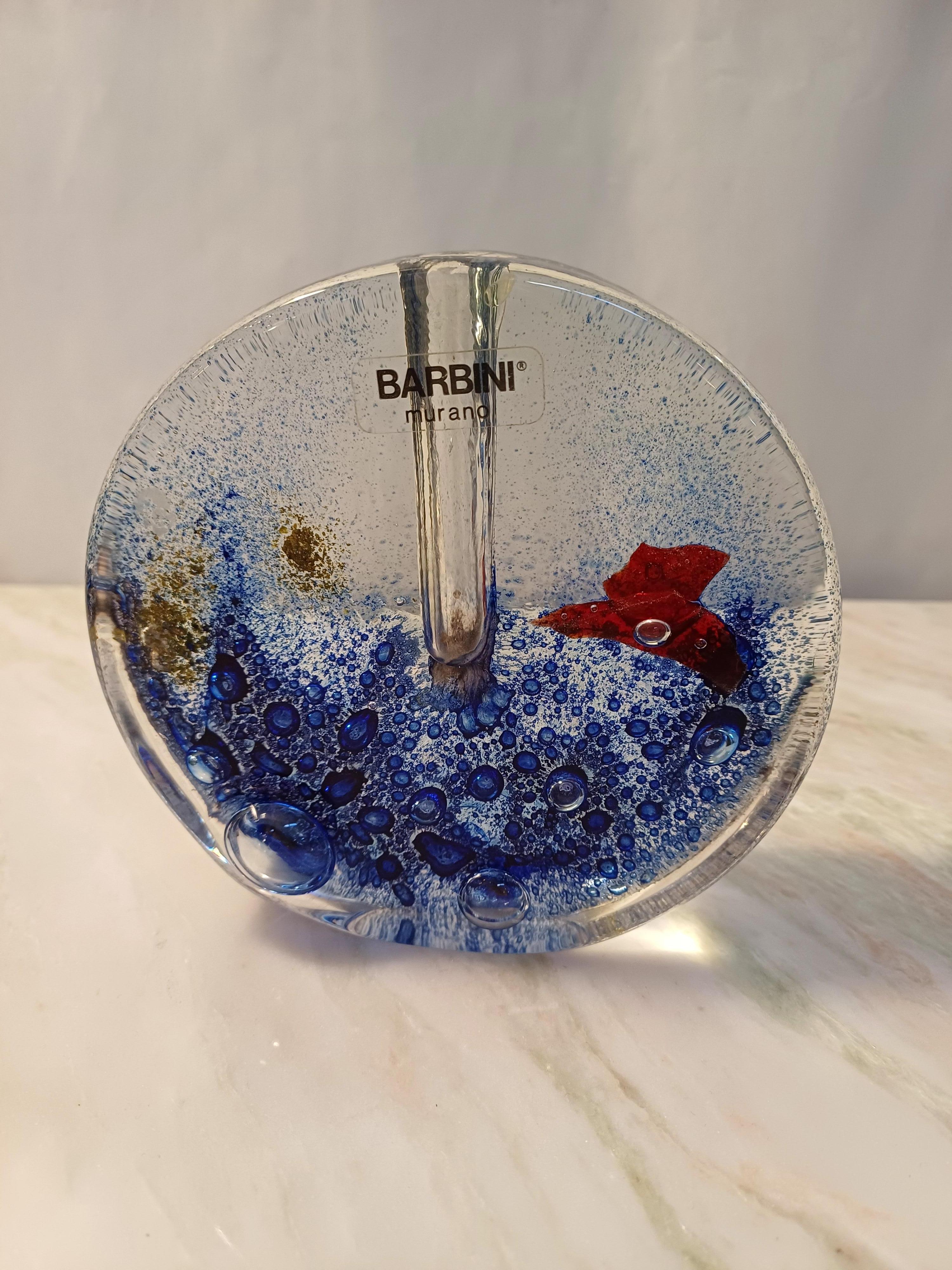 Barbini Murano glass single-flower vase In Good Condition For Sale In Torino, Piemonte