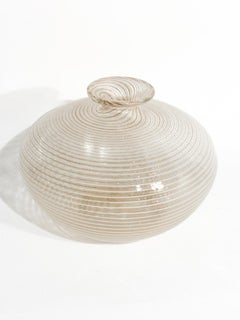 Single-Flower Murano Glass Vase with Aventurine Inlay and Filigree, from the 1960s