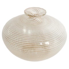 Single-Flower Murano Glass Vase with Aventurine Inlay and Filigree, from the 1960s