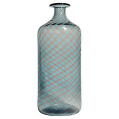 La Murrina Blau und Rosa 80er Jahre Muranoglas Monofiore Vase