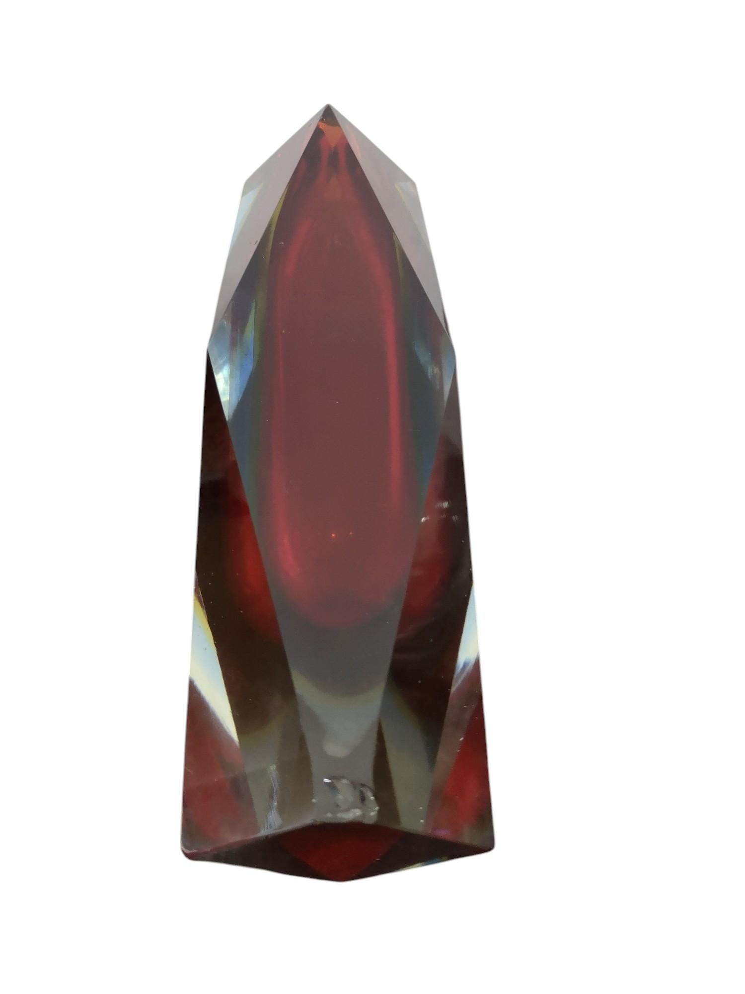 Jarrón facetado sumergido de cristal de Murano de los años 60 en Bueno estado para la venta en Catania, IT