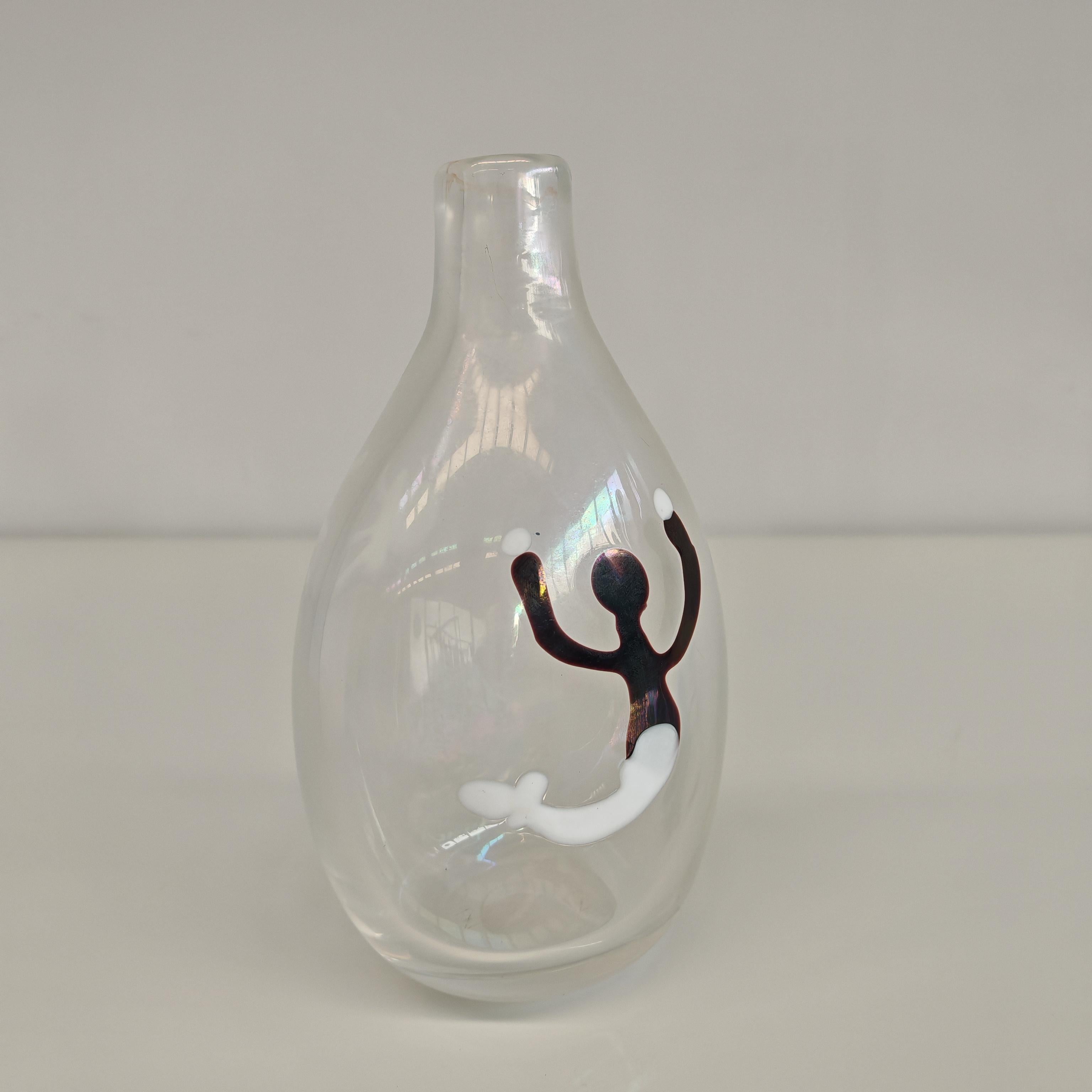 Jarrón de Murano iridiscente Venini serie 'A Macchie' de Fulvio Bianconi Italia 1950 en venta 11