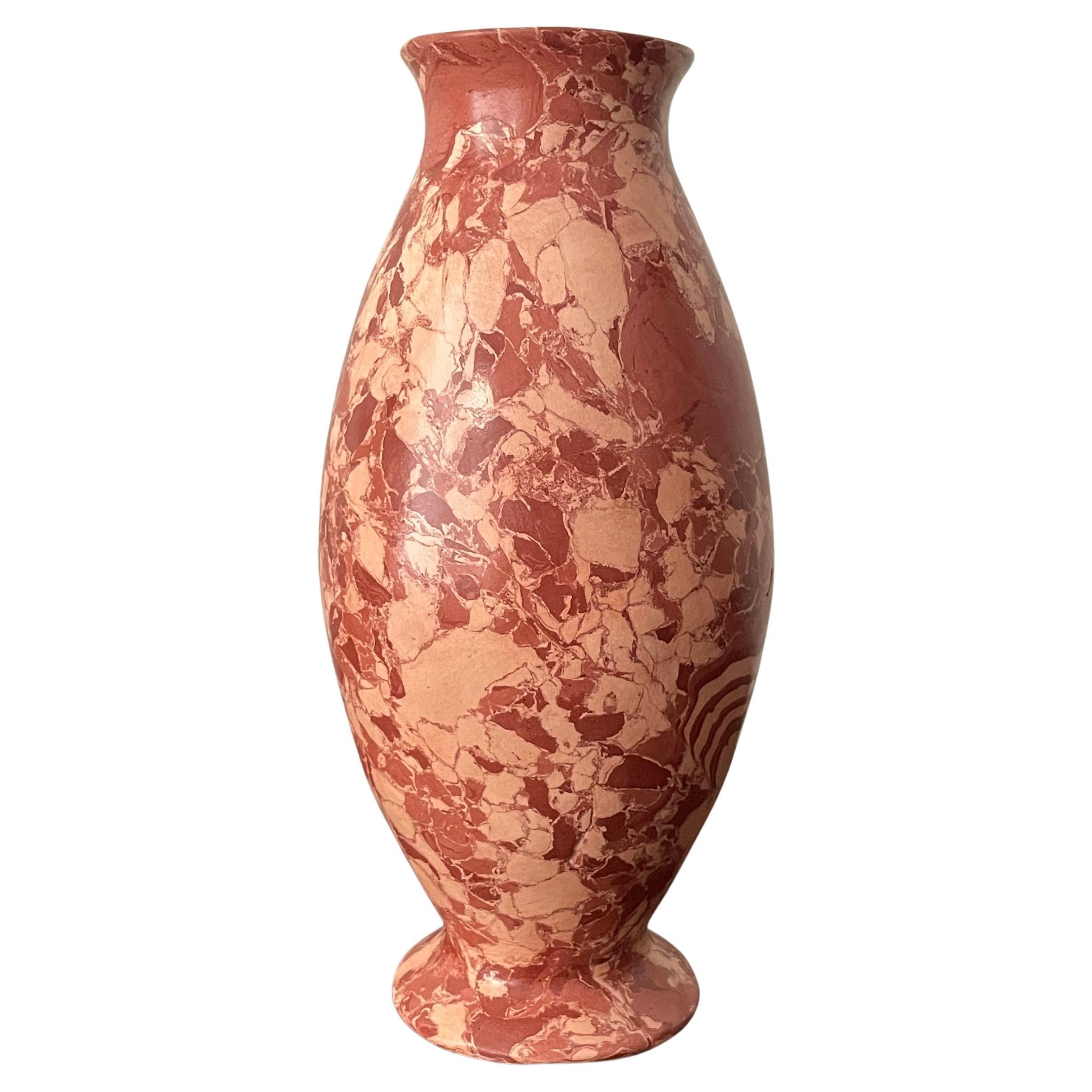 Vase n° 149 en céramique rouge à effet marbré