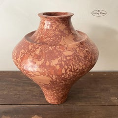 Vase #137 Marble effect ceramic vase color Terracotta