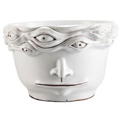 Freaklab-Vase, vollständig von Hand in Keramik hergestellt, weiße Farbe