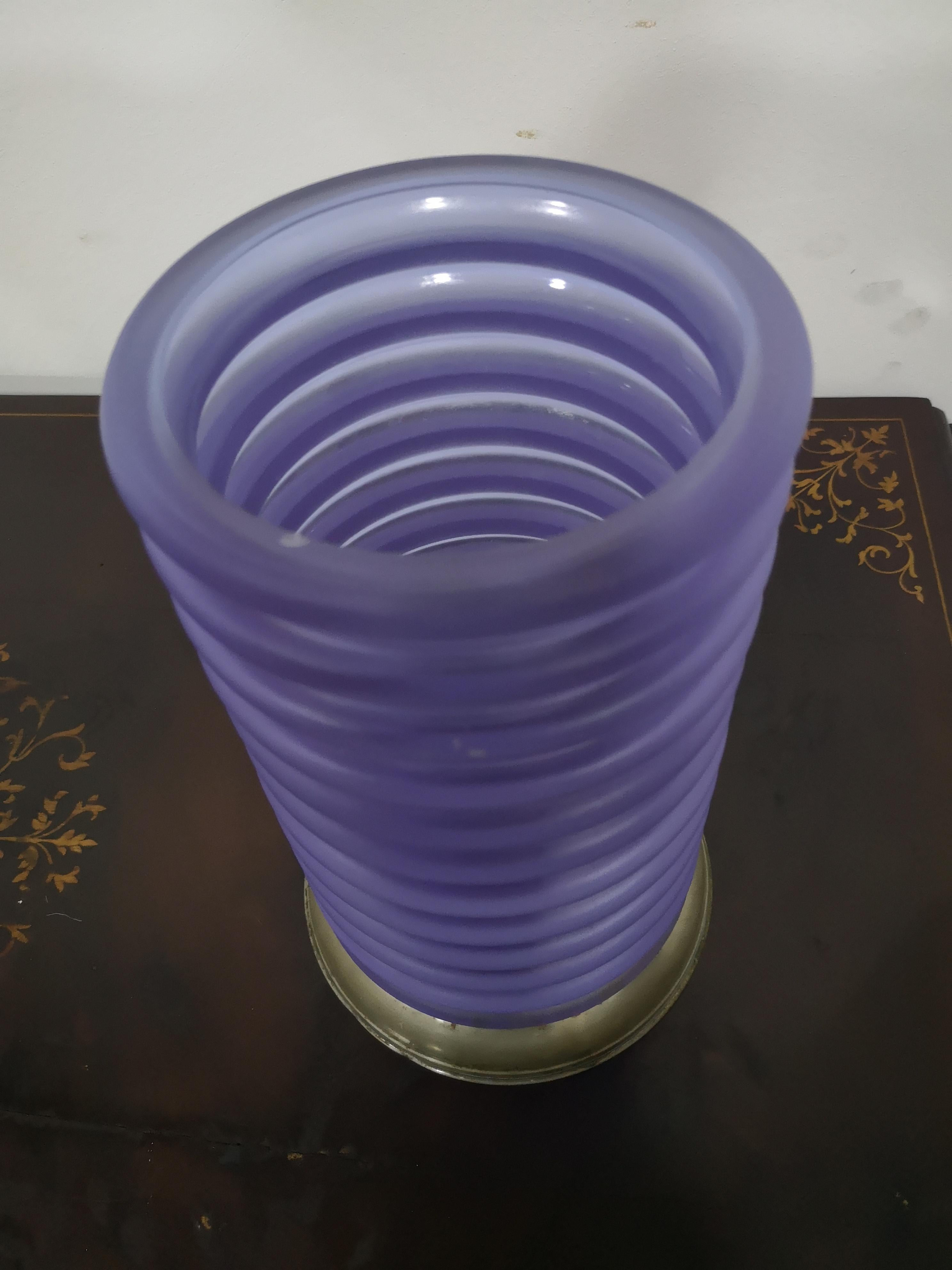 Italian Wave vase in alexandrite and silver attributed to Sergio Asti, 1960s For Sale